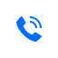 Phone icon, blue on white background