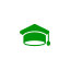 Icon of a green graduation cap.