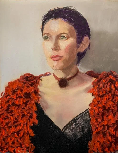 Woman With Feathered Boa