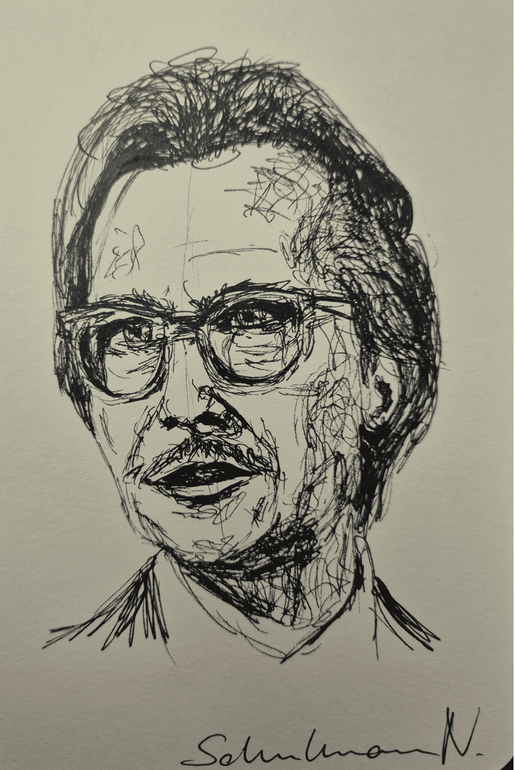 Fineliner Scribble-Portrait von Gary Oldman
