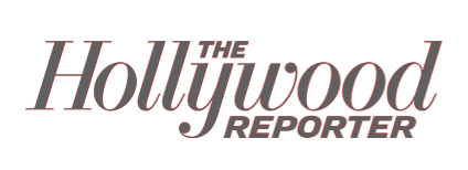 The Hollywood Reporter logo in pink and black text on a black background.