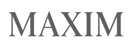 The Maxim logo in black and white