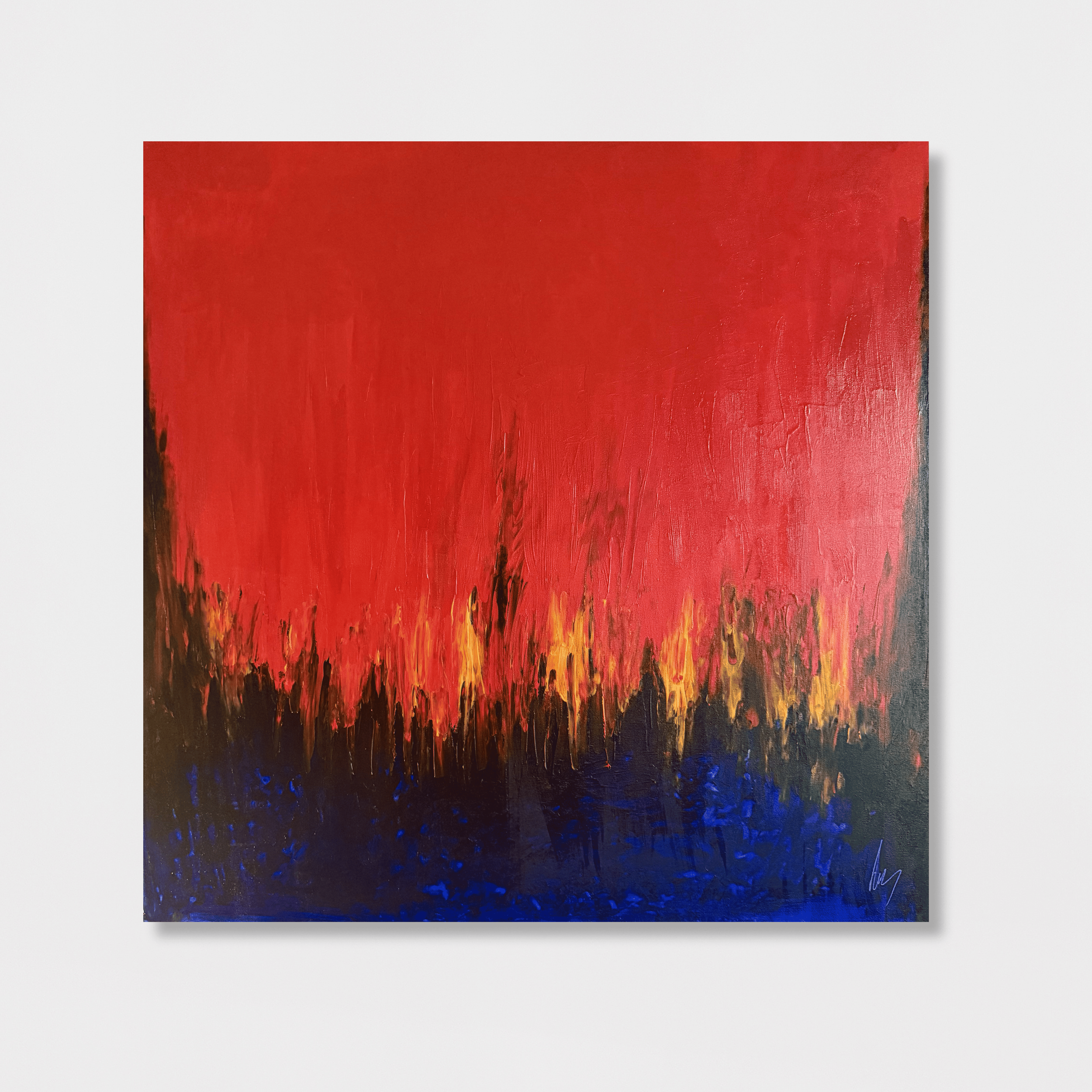 Combustion – 2025 – Acrylic on canvas – 36 × 36 in – Private collection