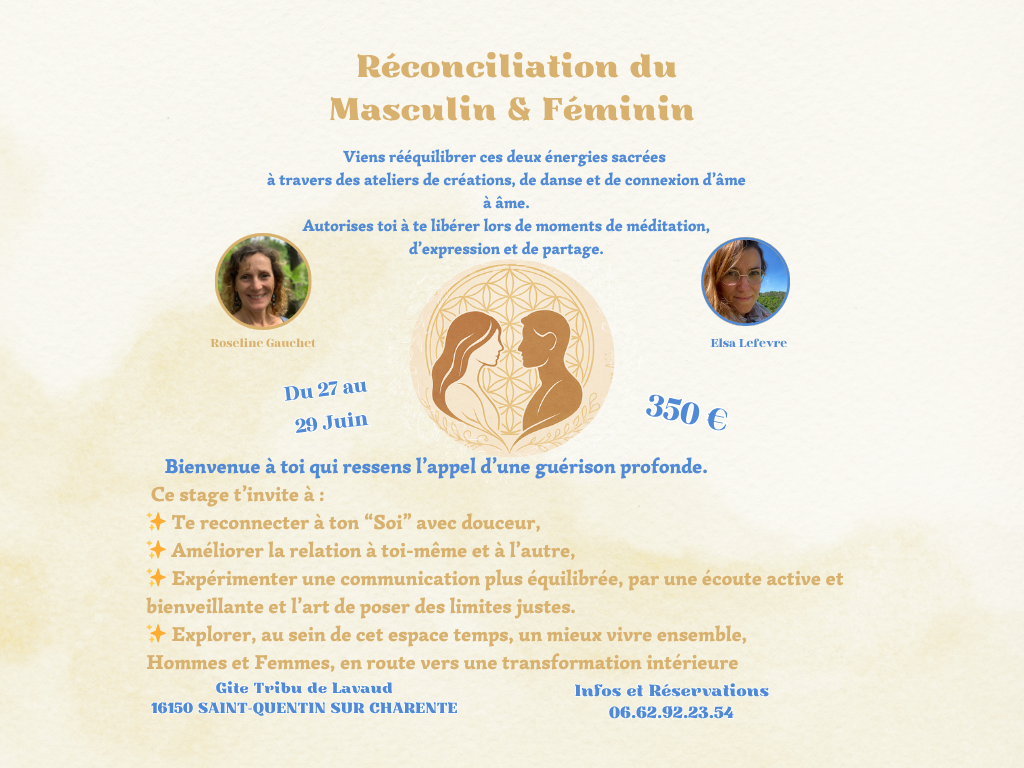 STAGE “Réconciliation du féminin et du masculin”