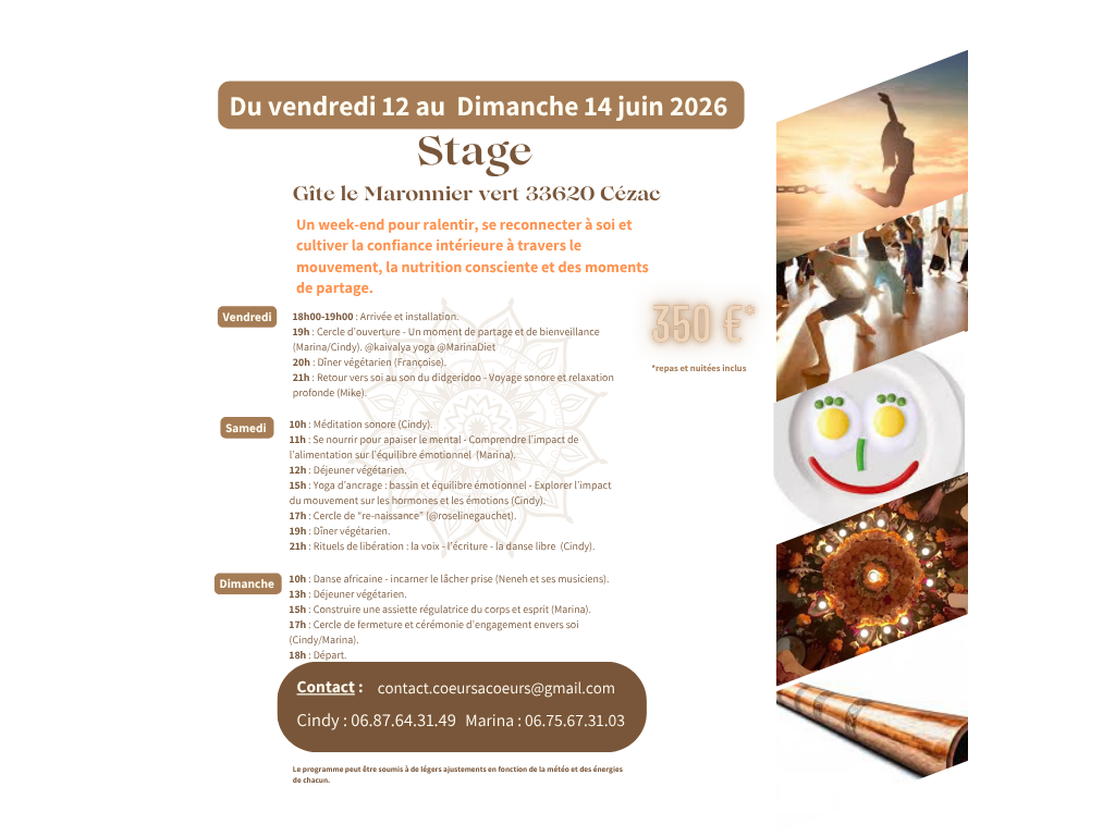 “Stage -ralentir, se reconnecter &amp; cultiver la confiance intérieure”