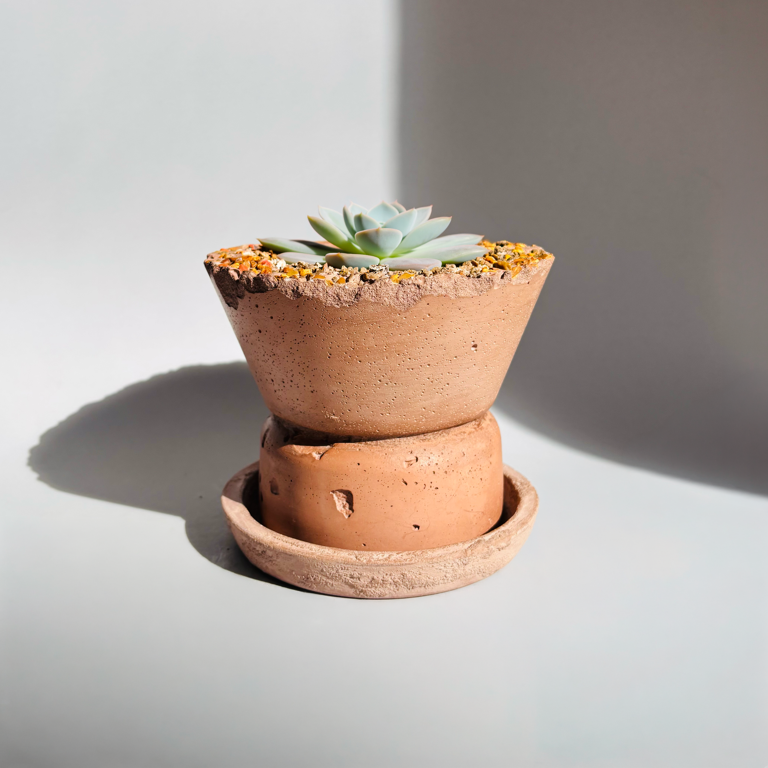 Small Terracota tone w Brown Stones w plant.png
