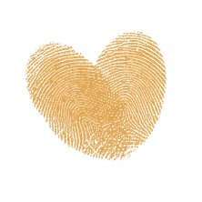 A gold-colored heart shape on a black background
