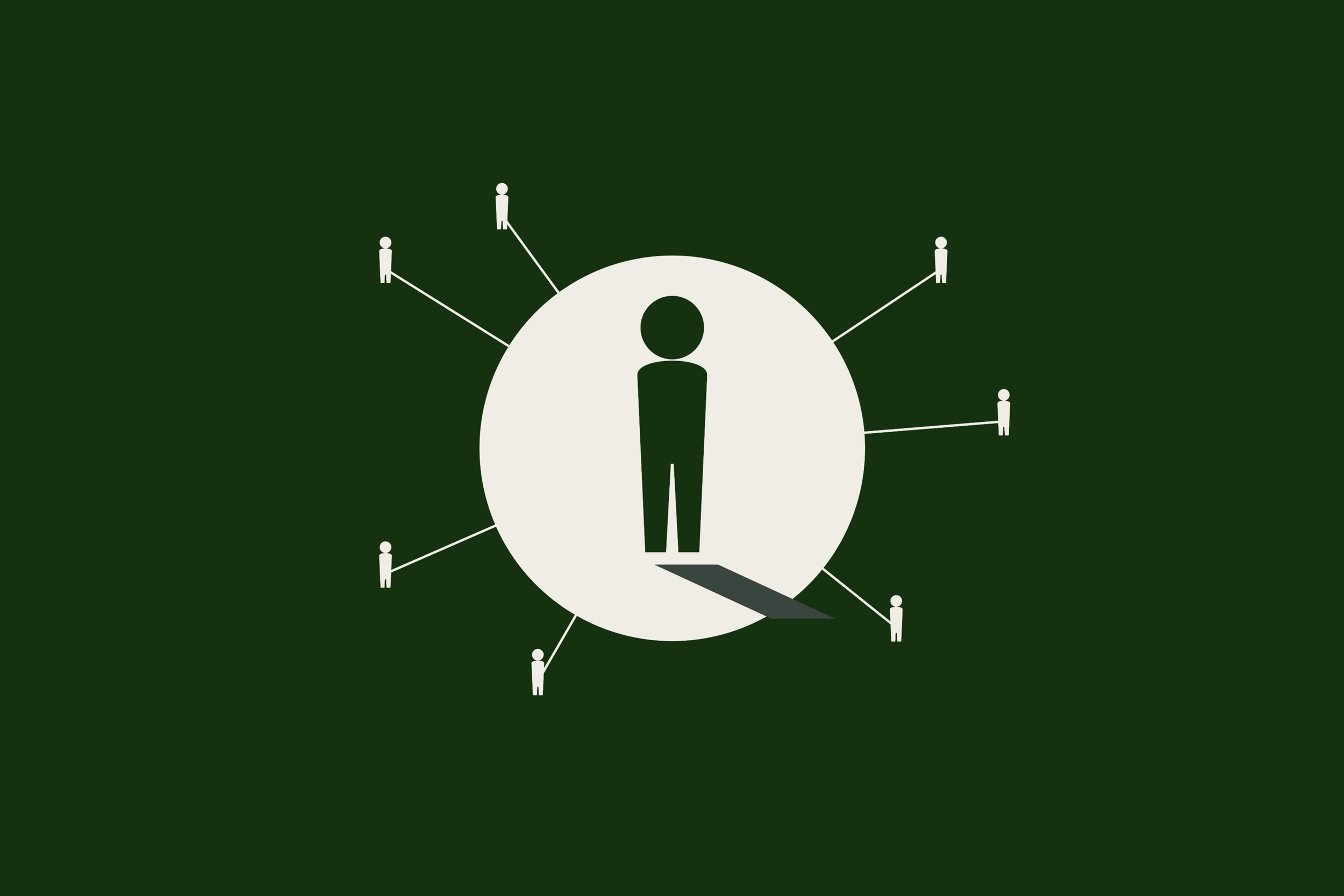 Illustration of a standout candidate spotlighted within a network of trading talent, representing Joseph Anthony Group's executive search and talent intelligence.