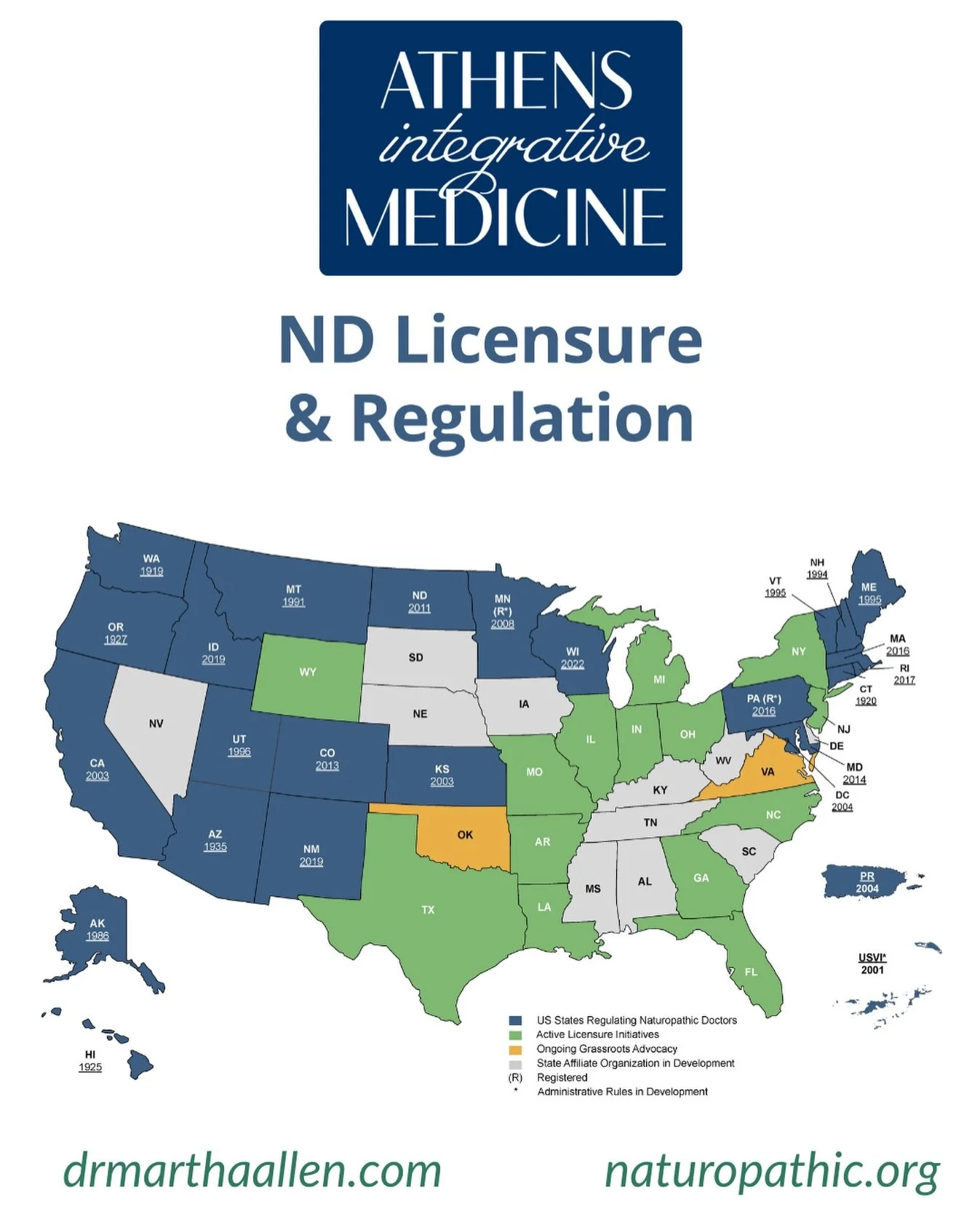 When you&rsquo;re looking for a naturopathic doctor, one word makes all the difference: licensed. 🌿 

Currently, 26 U.S. jurisdictions have laws regulating the practice of naturopathic medicine and efforts to expand licensure to more states are on