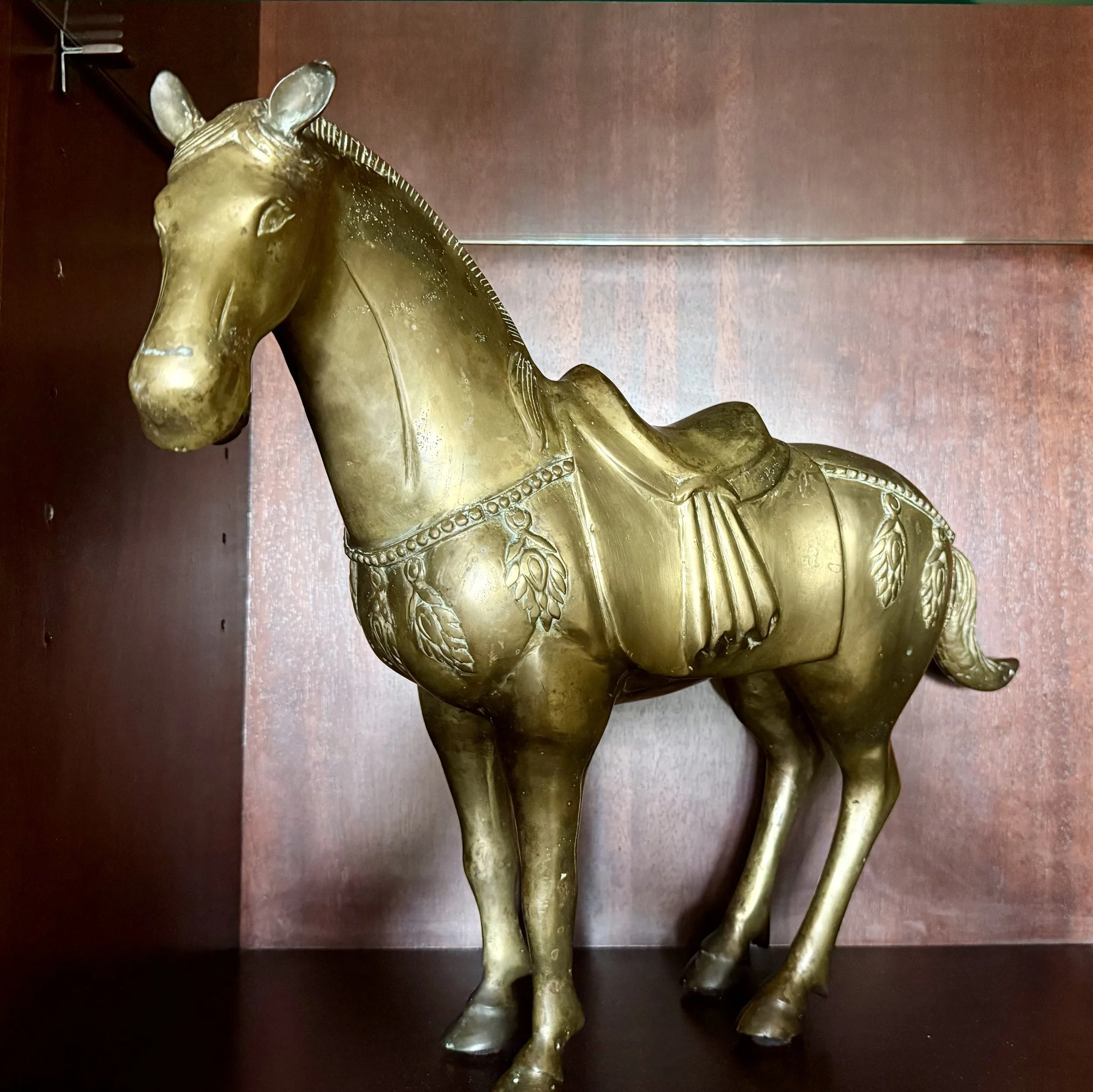 Vintage Brass Horse Statue