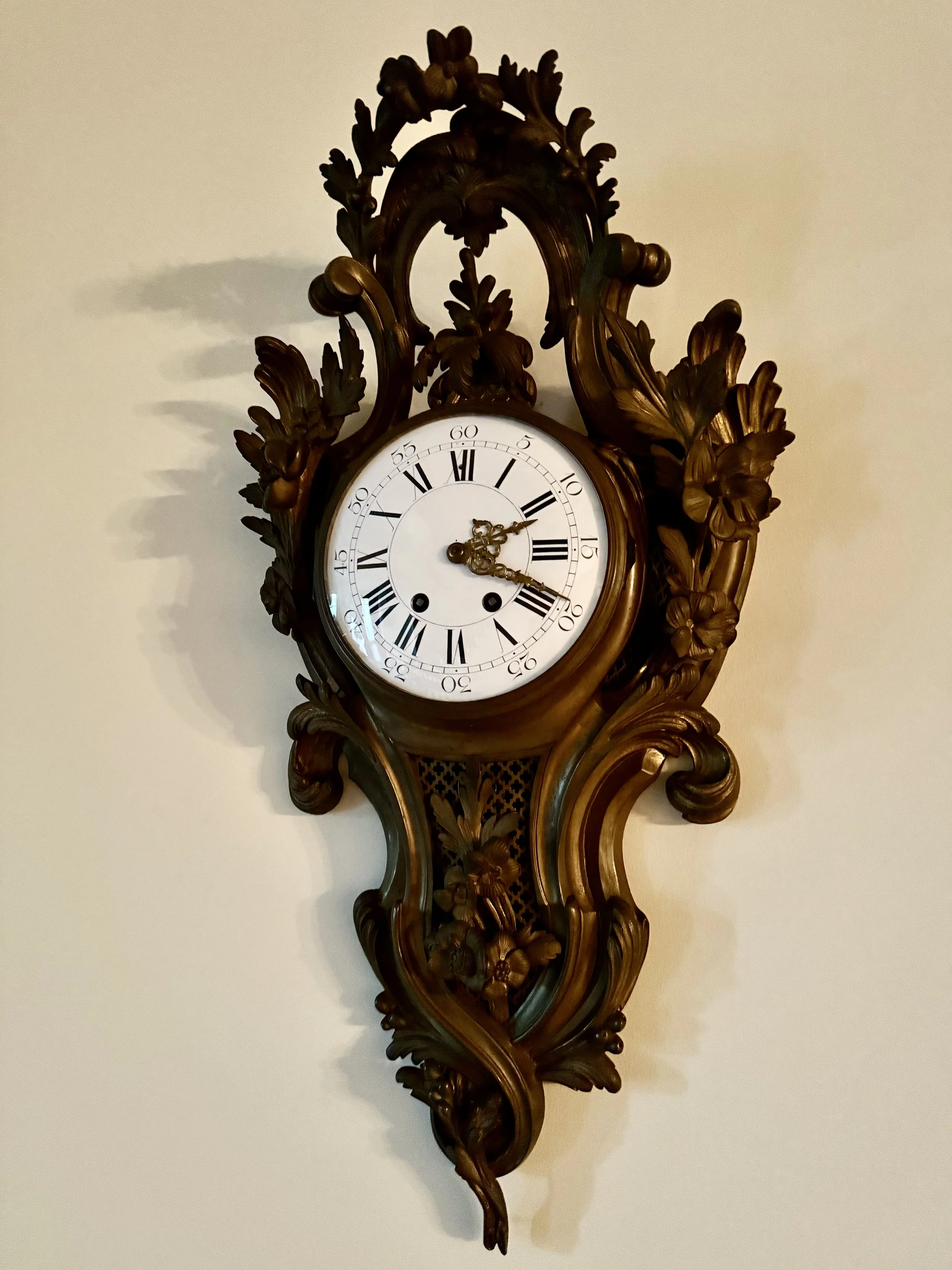 Large Napoleon III Gilt Bronze Cartel Clock