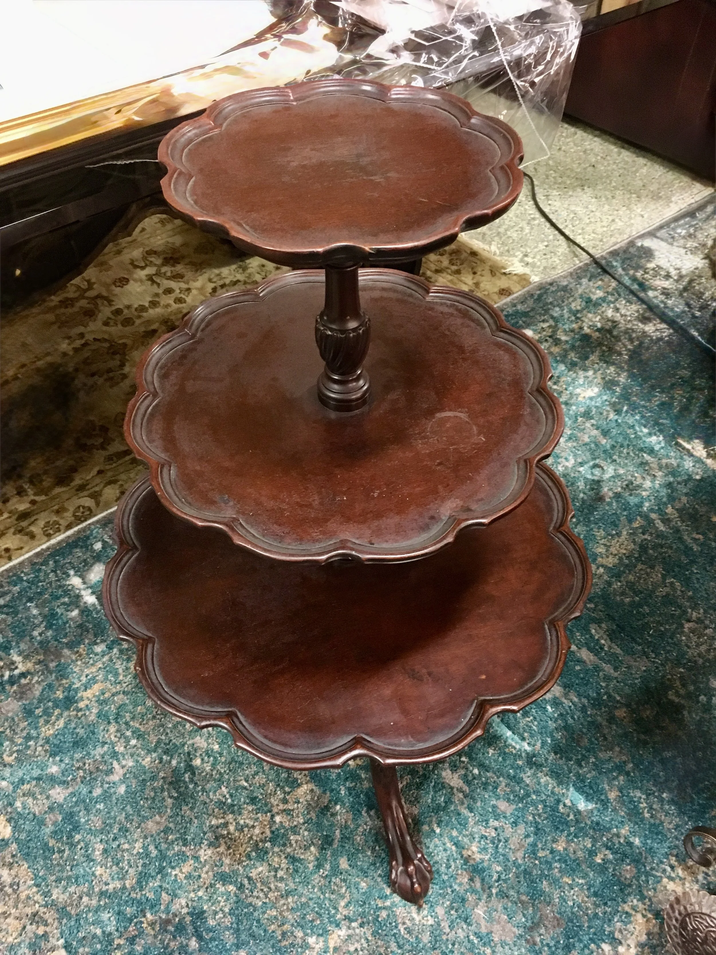 Early 20th Century 3 Tier Mahogany Table