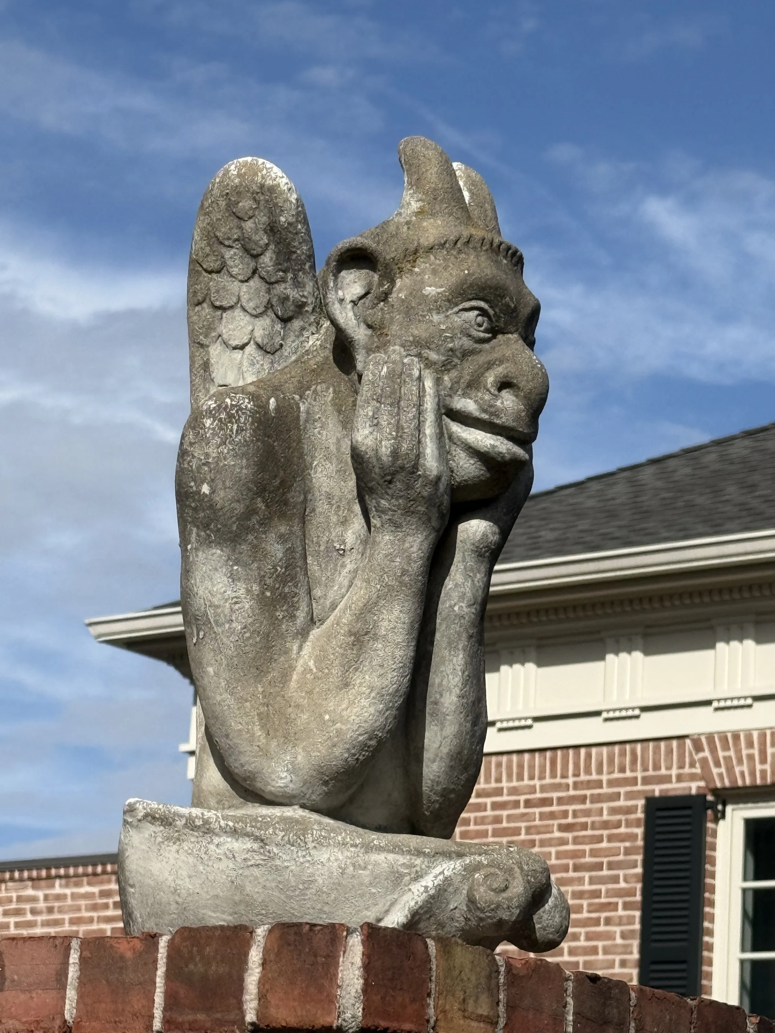Notre Dame Stone Gargoyle Pair