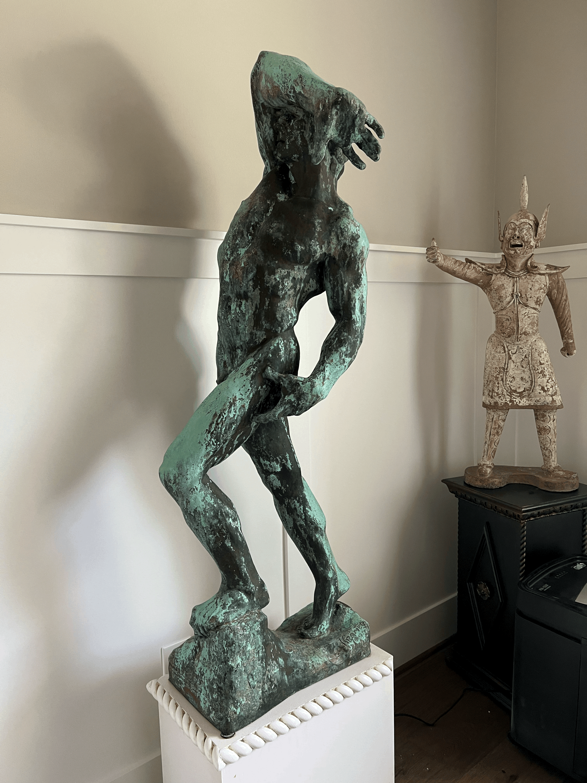 Reuben Robert Kramer “Male Nude” patinated bronze, verdigris patina