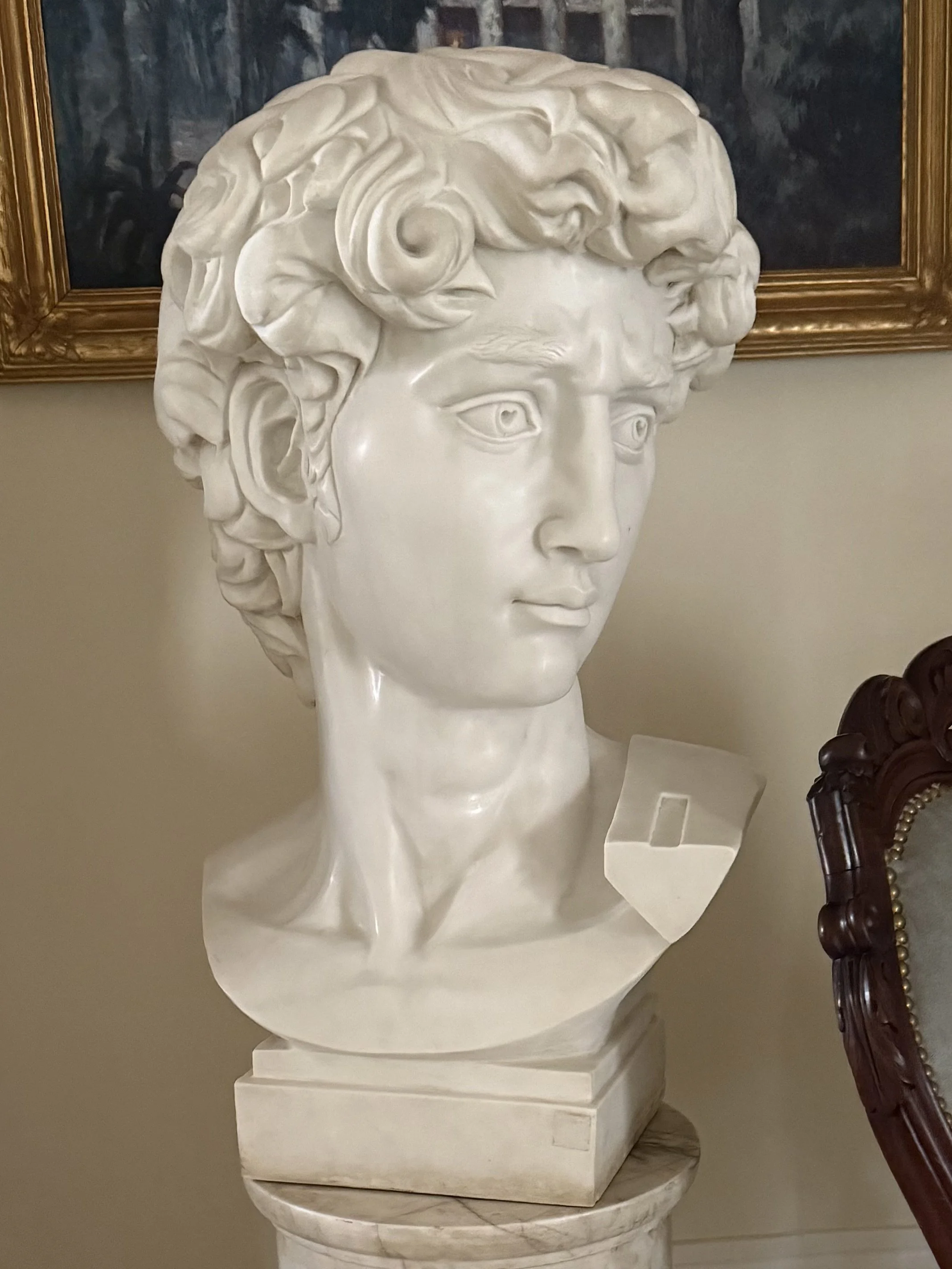 Large Marble Bust of David