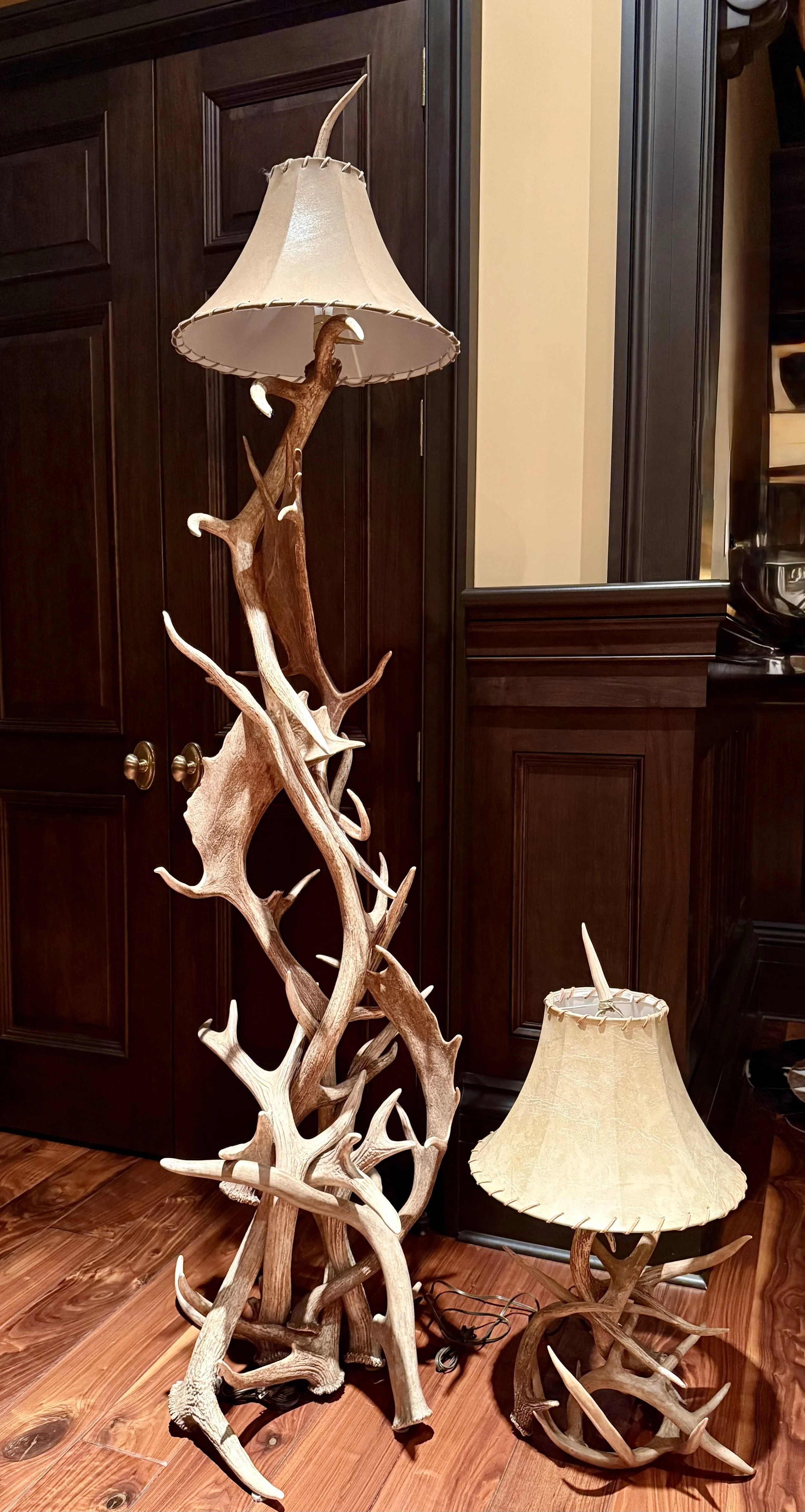Set of Two Antler Lamps