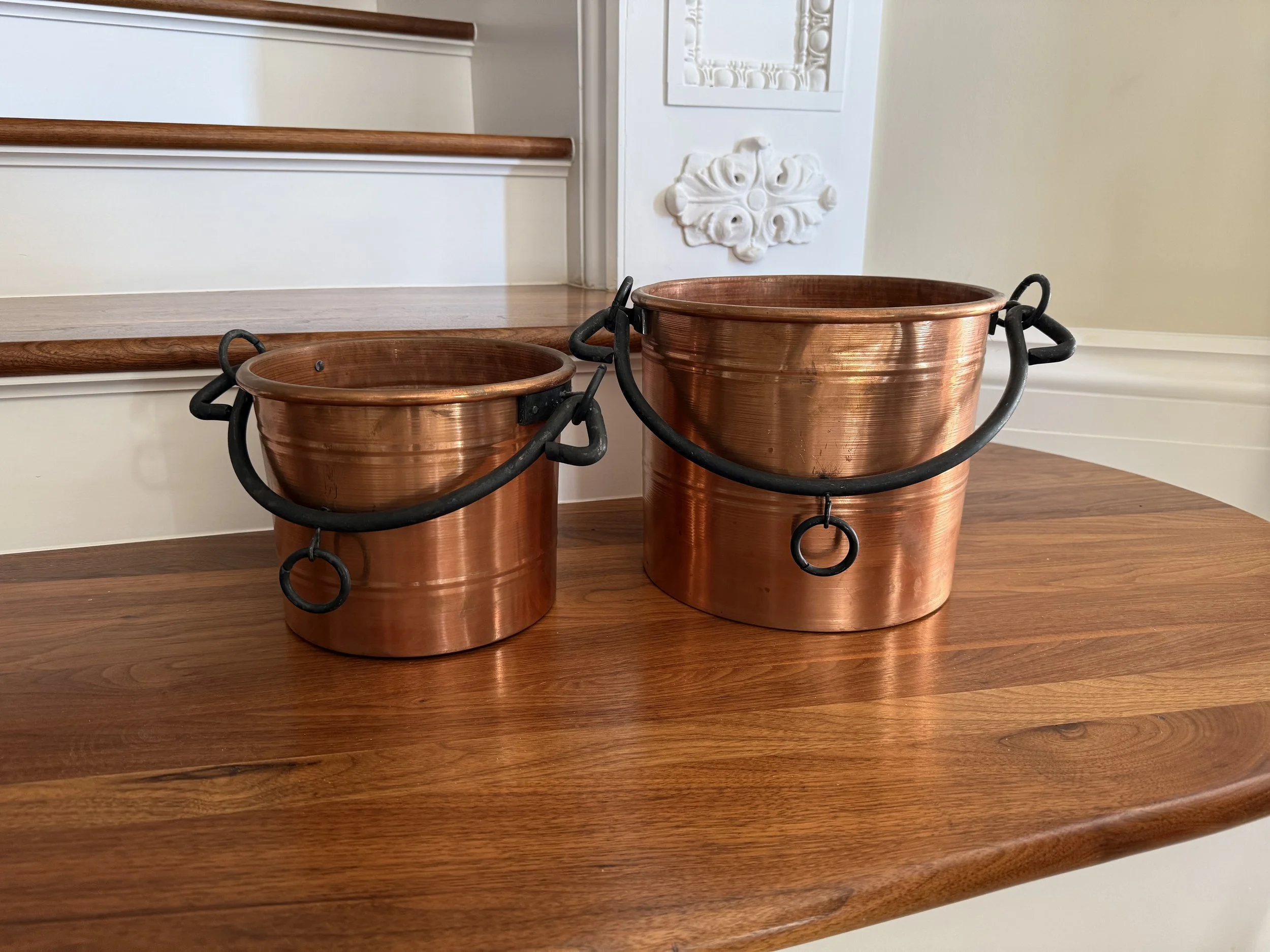 Set of Decorative Copper Buckets/Planters