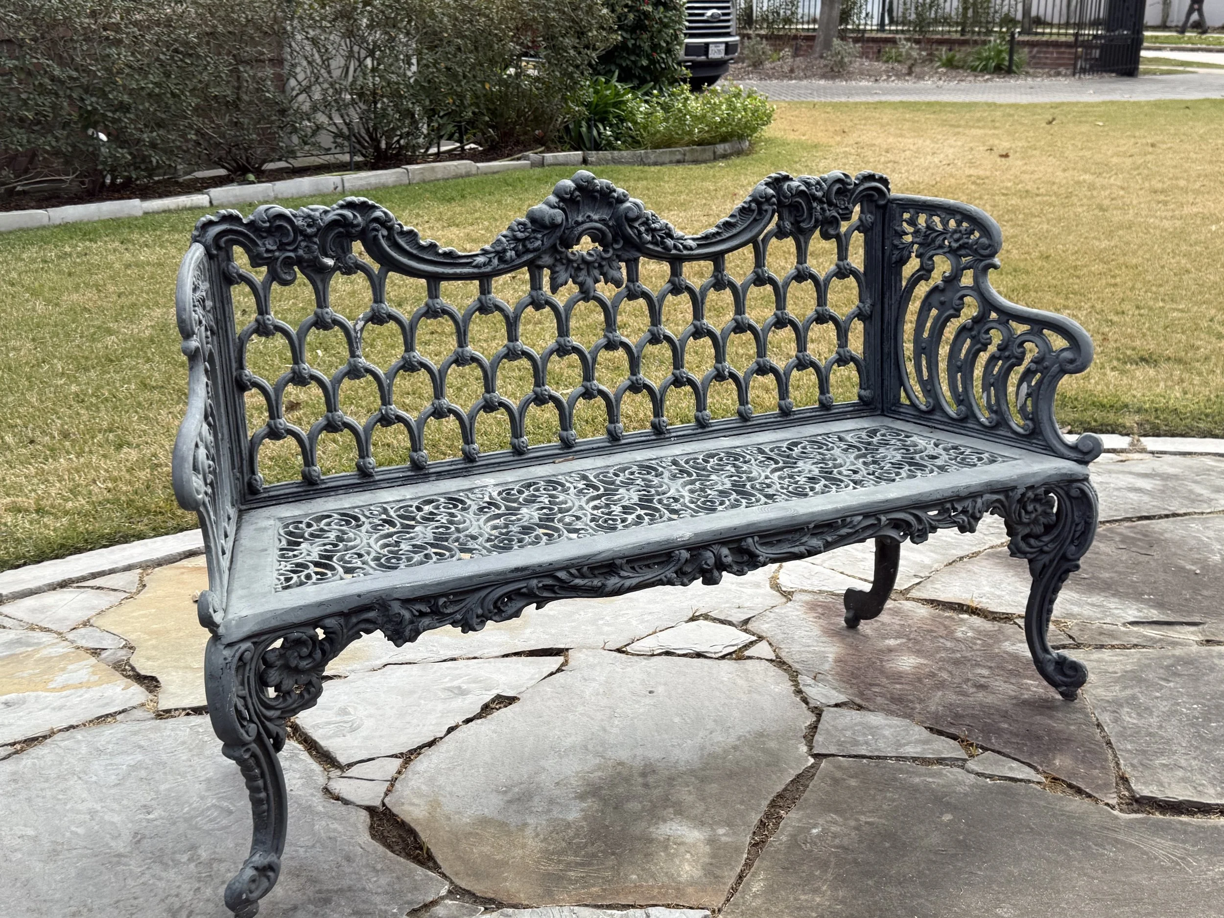 Cast Aluminum Garden Bench (Powder Coated)
