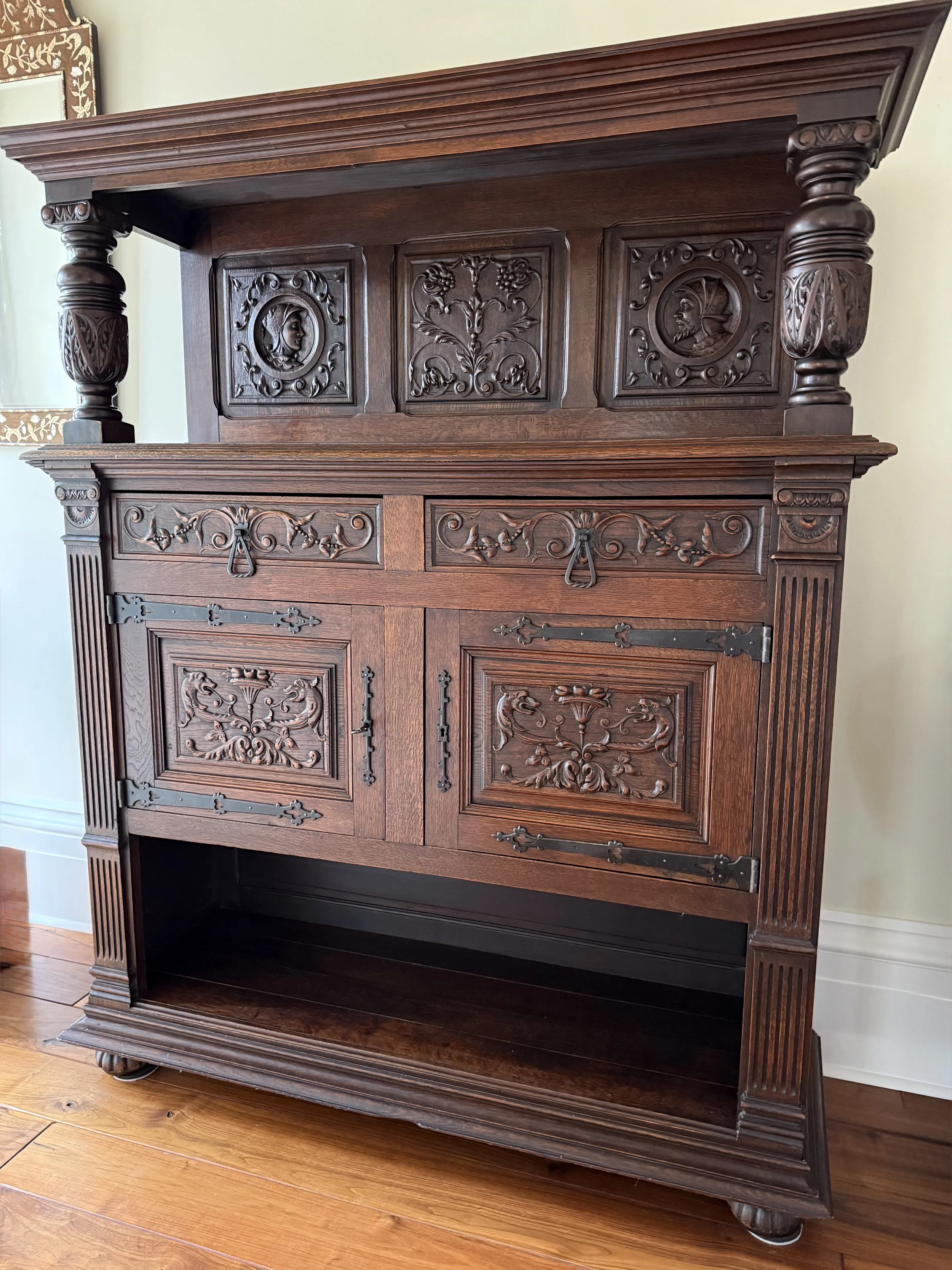 French Oak double buffet/sideboard