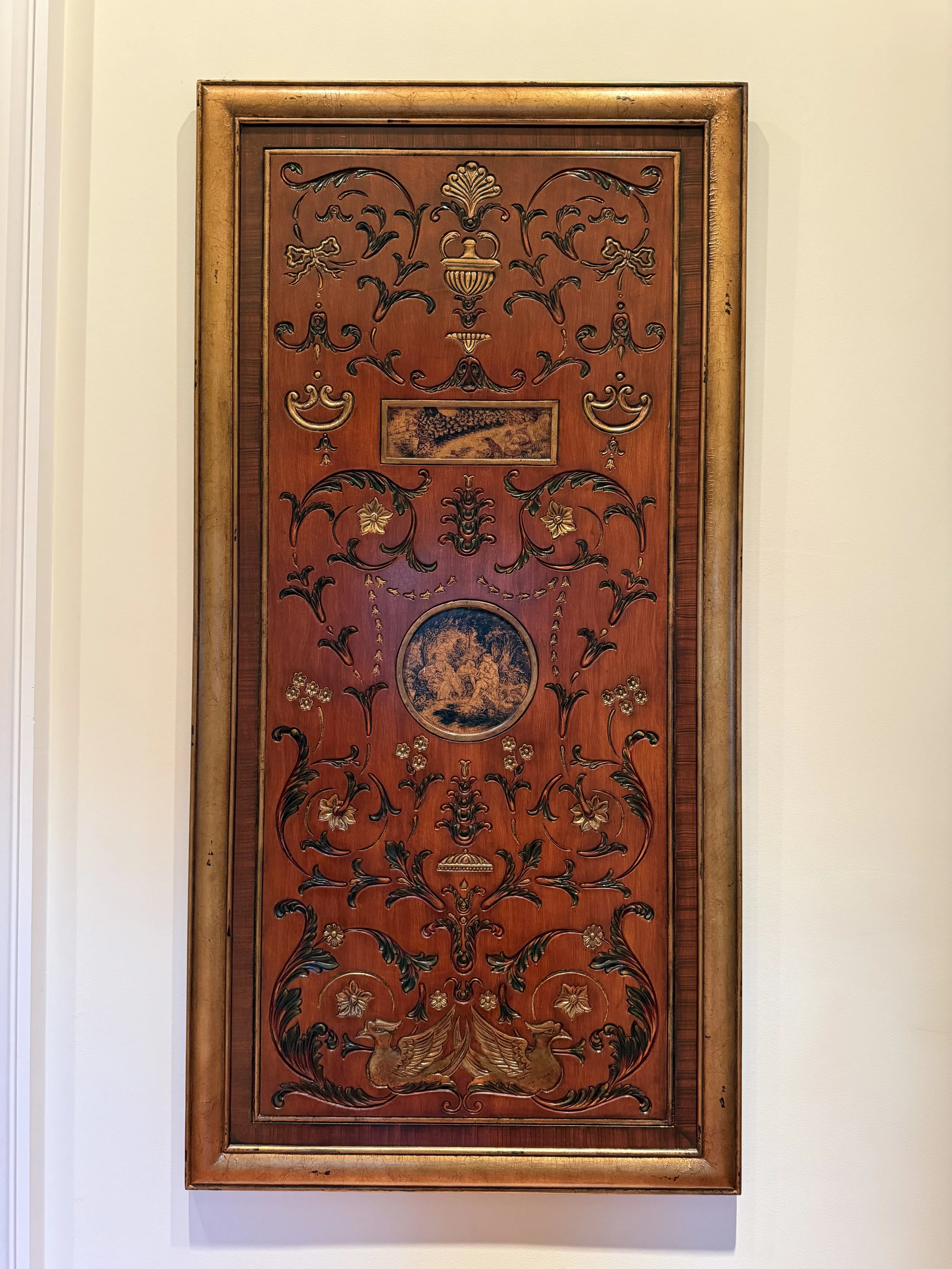 Theodore Alexander Painting Gilt Wood Framed Chinoiserie Vintage