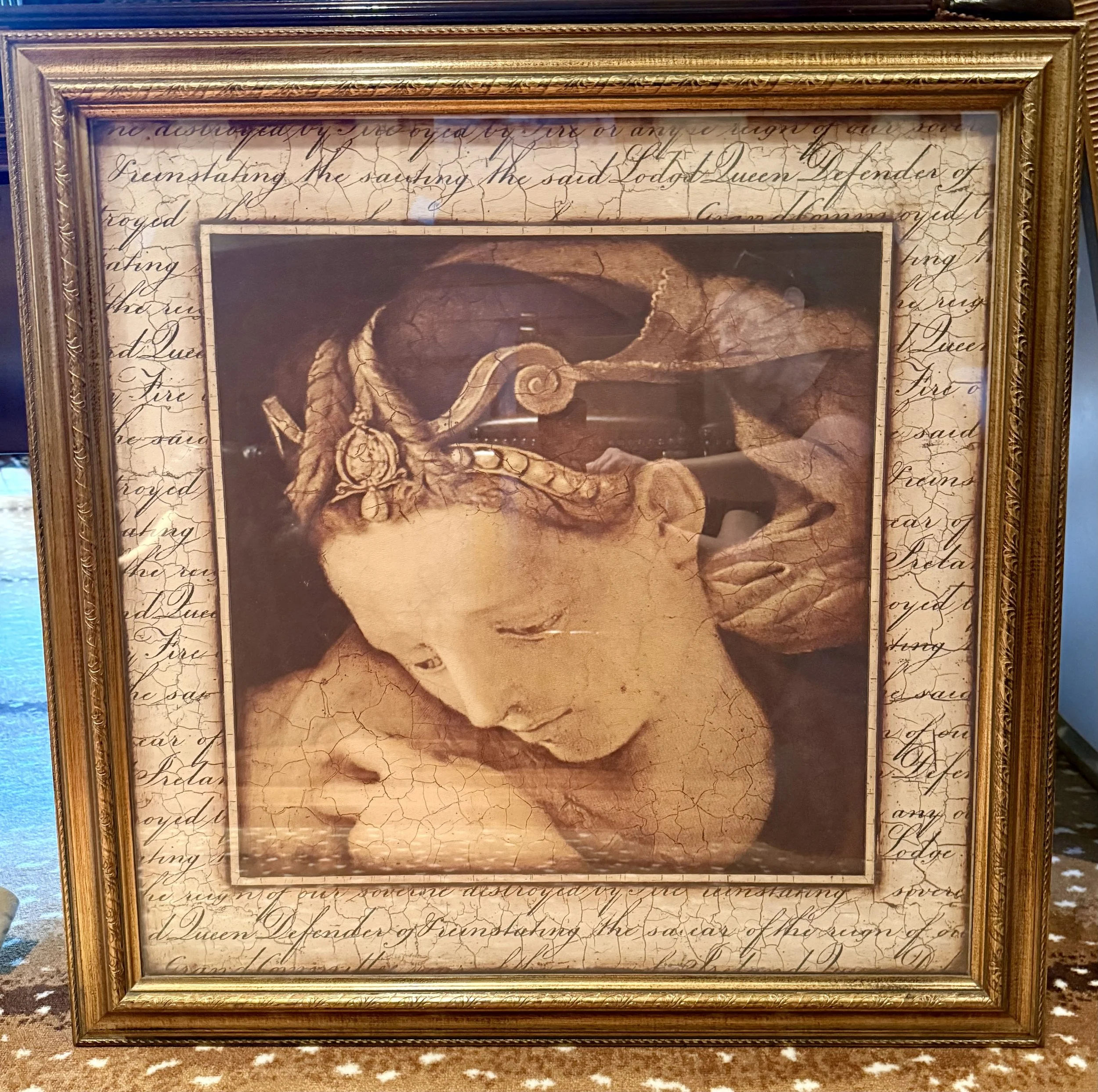 Sid Dickens, “Serene Grace” Gold Gilt Framed