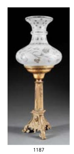 An American Gilt Brass and Bronze Astral Lamp