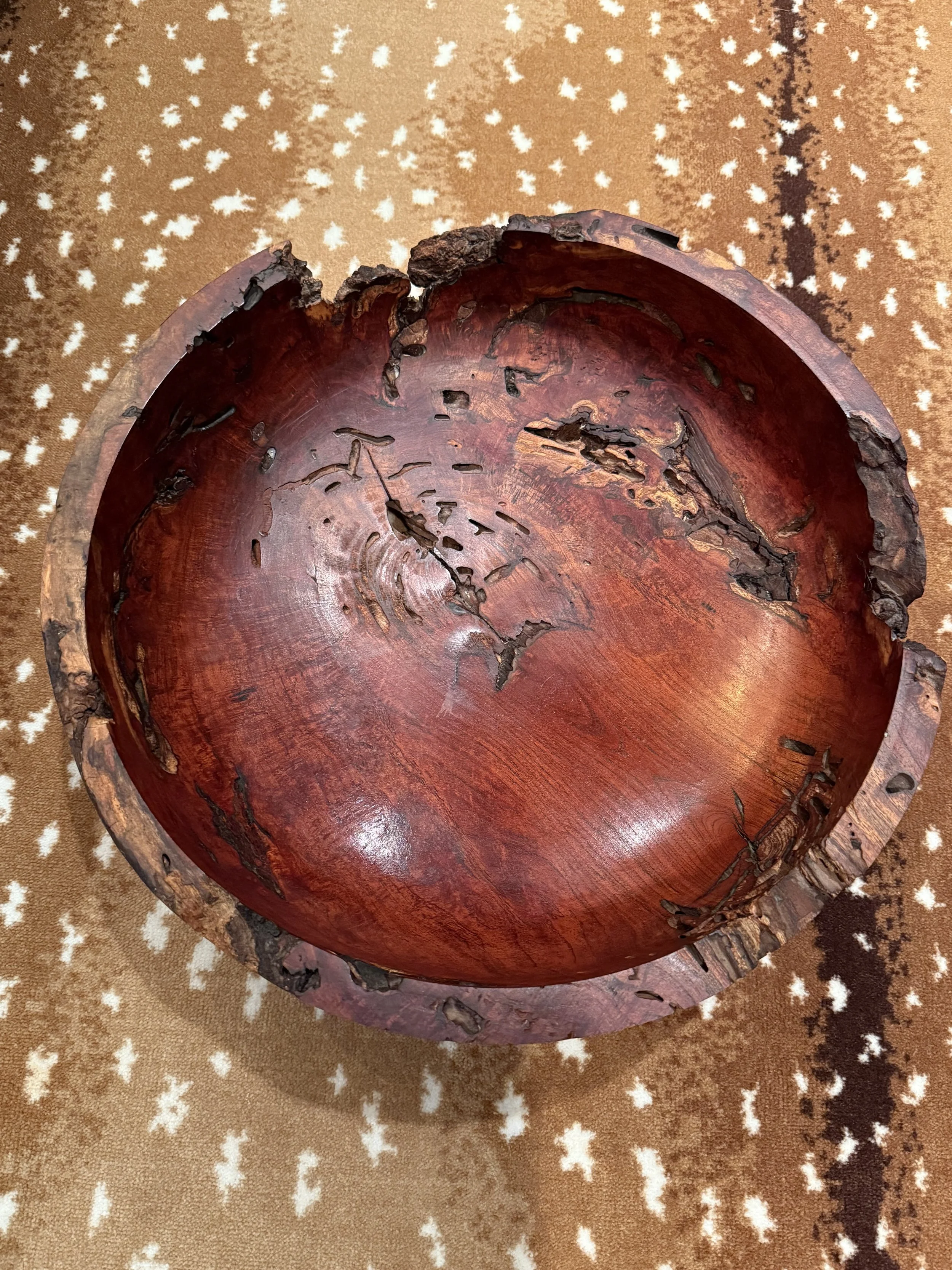 Large mesquite decorative wood bowl