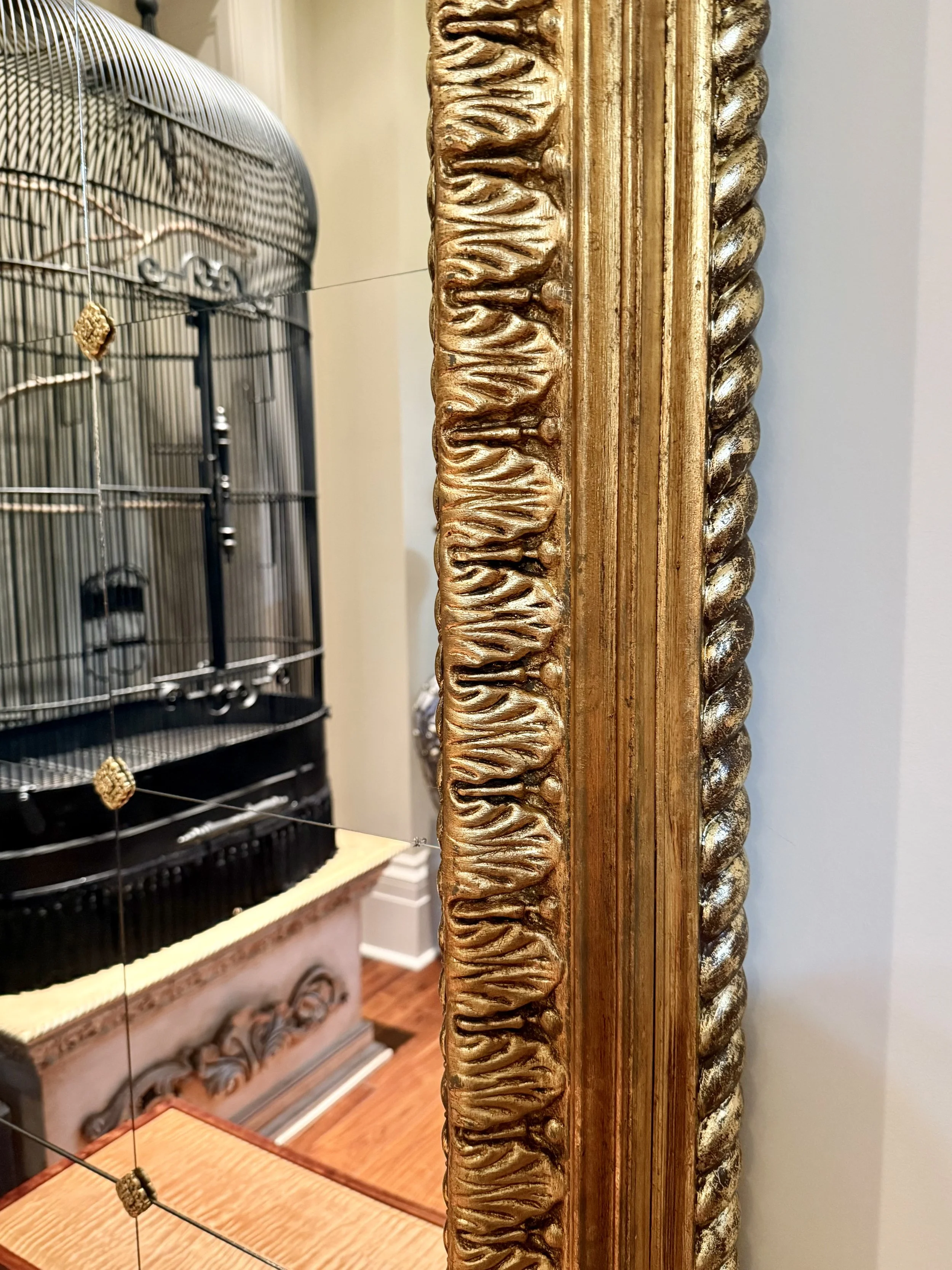 Monumental Handmade Gilt Panel Mirror