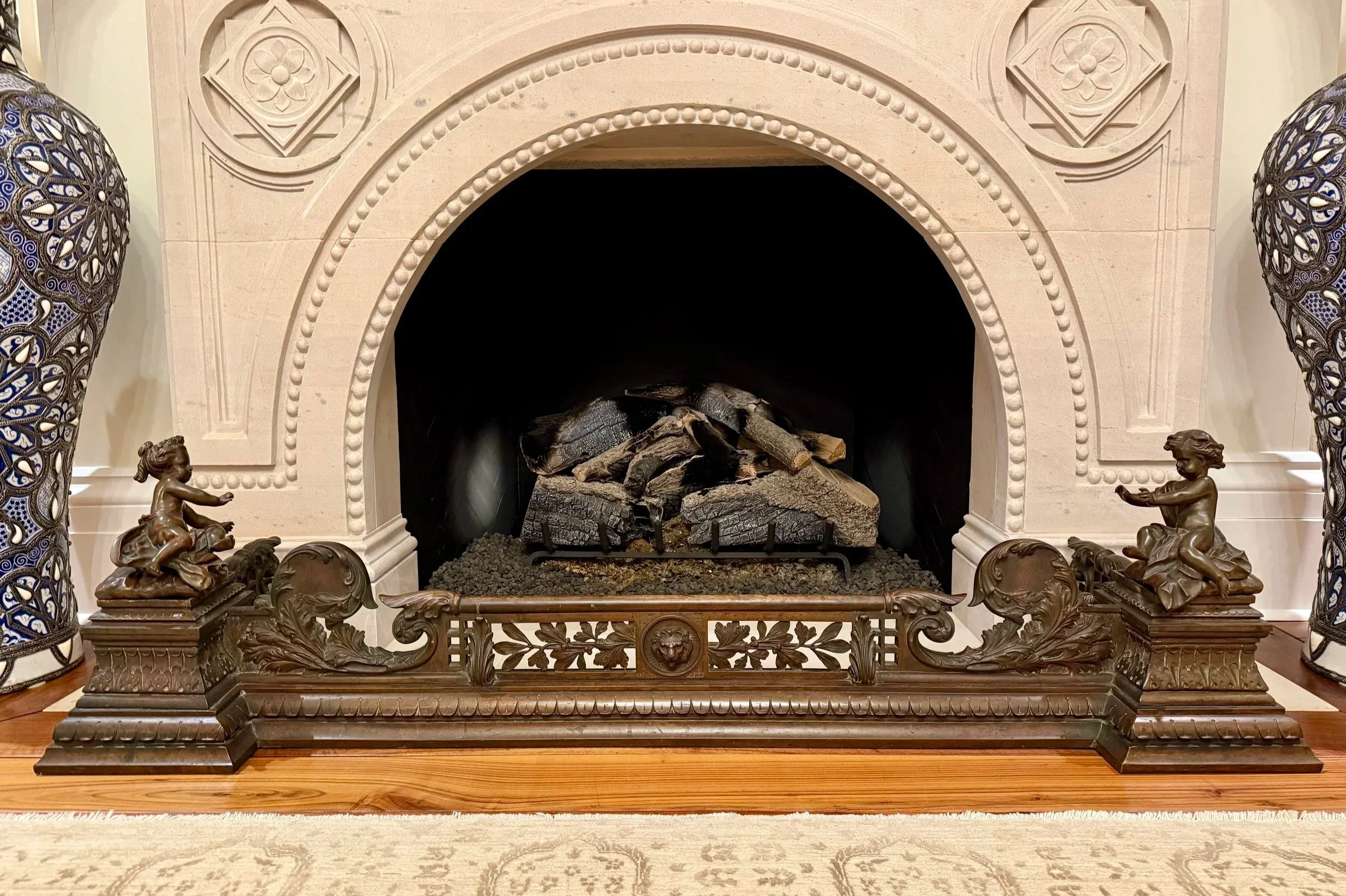 A French Patinated Bronze Fire Guard