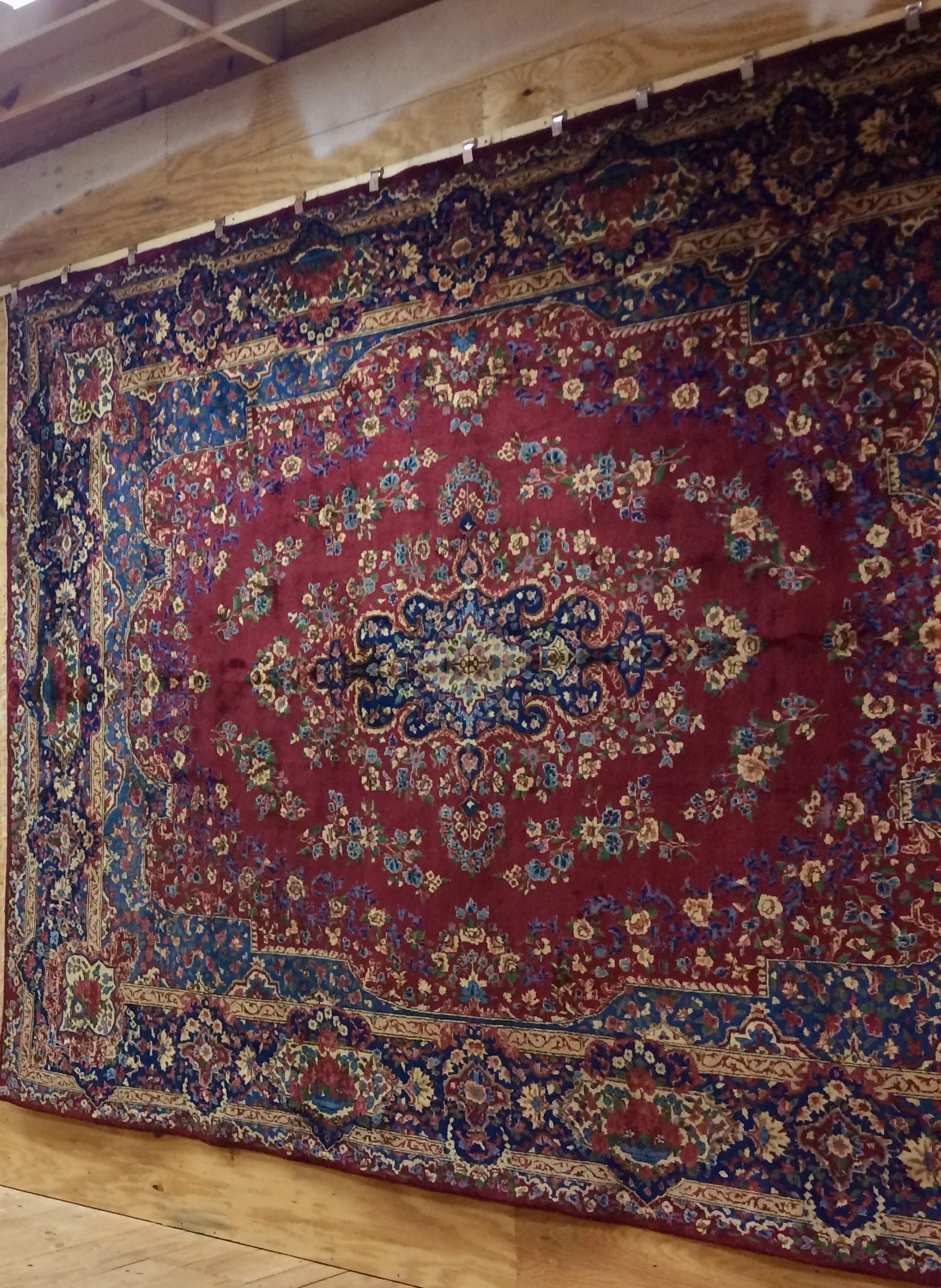 Huge 13’ x 10’5” Persian Handmade Yazd Rug