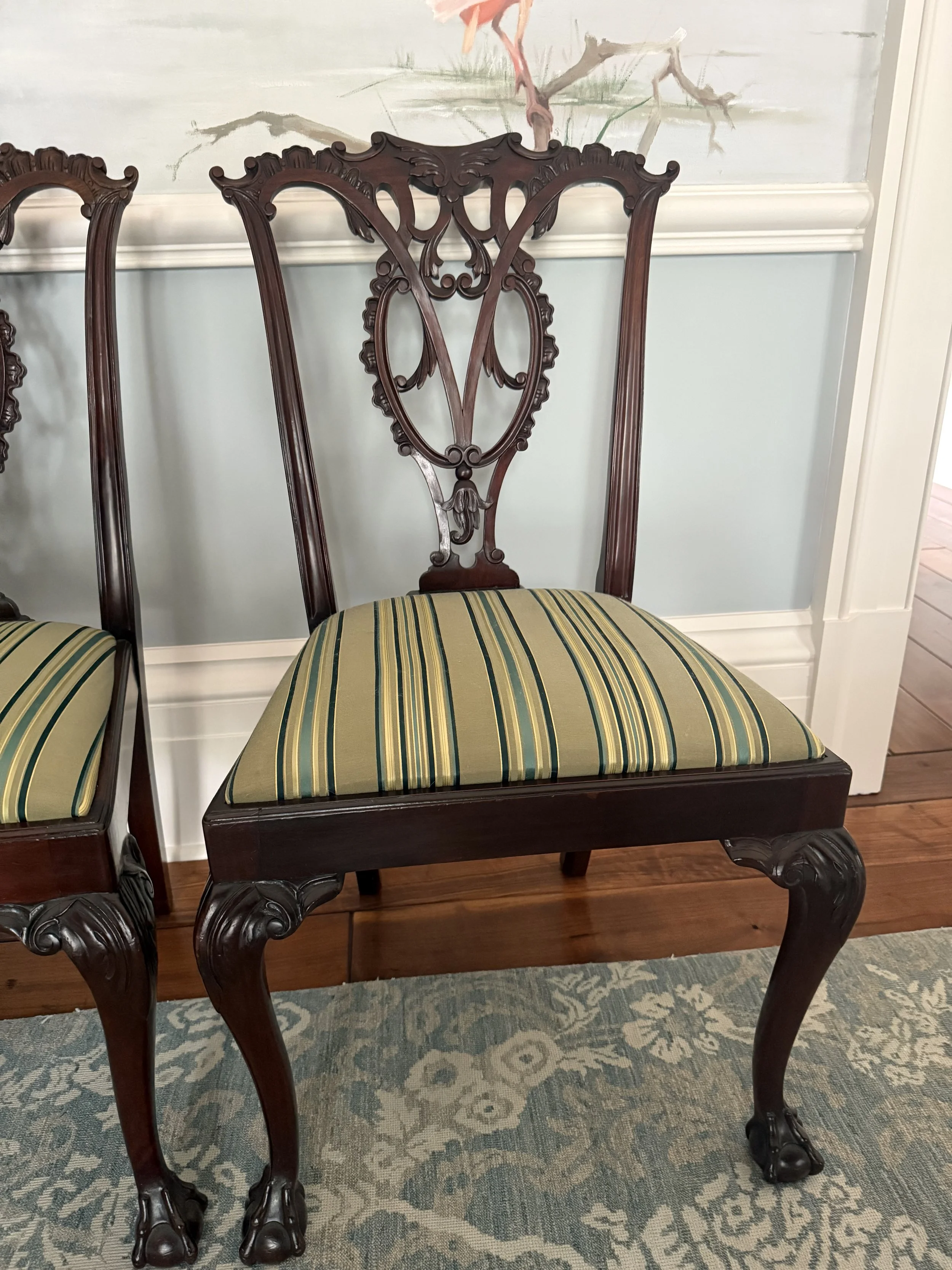 Set of 6 English Chippendale chairs