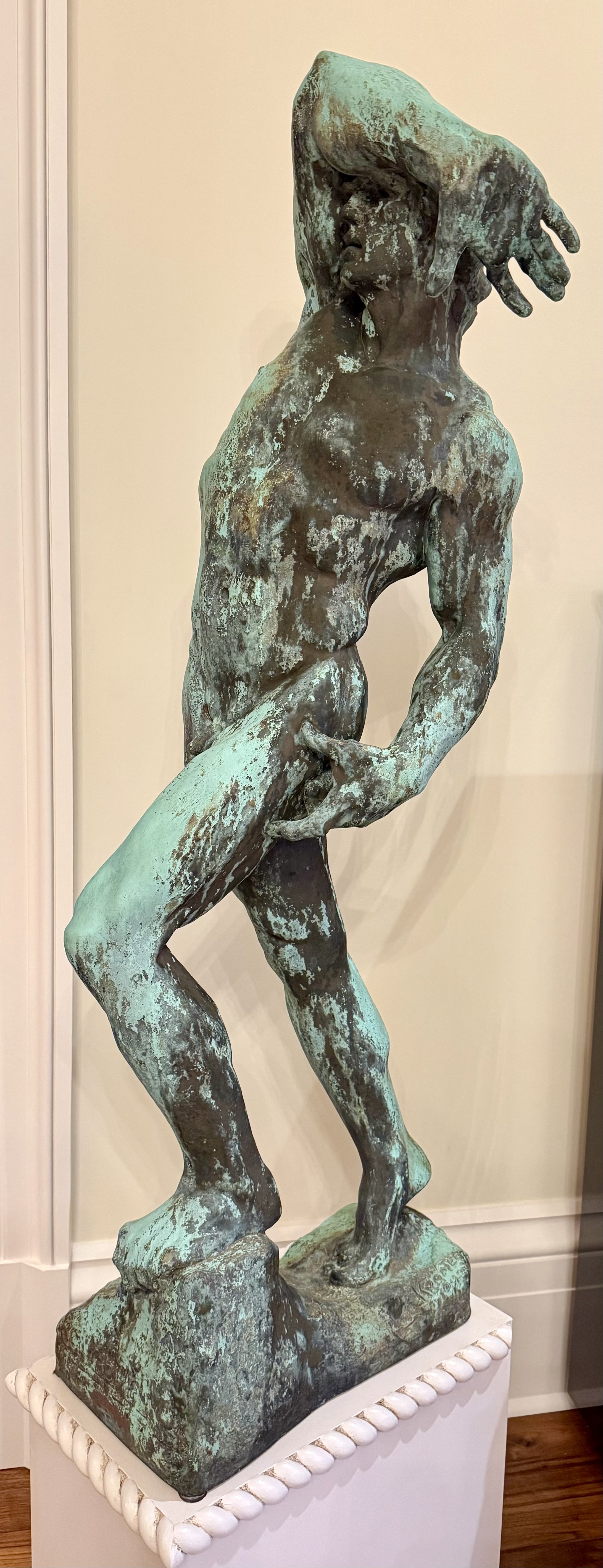 Reuben Robert Kramer “Male Nude” patinated bronze, verdigris patina