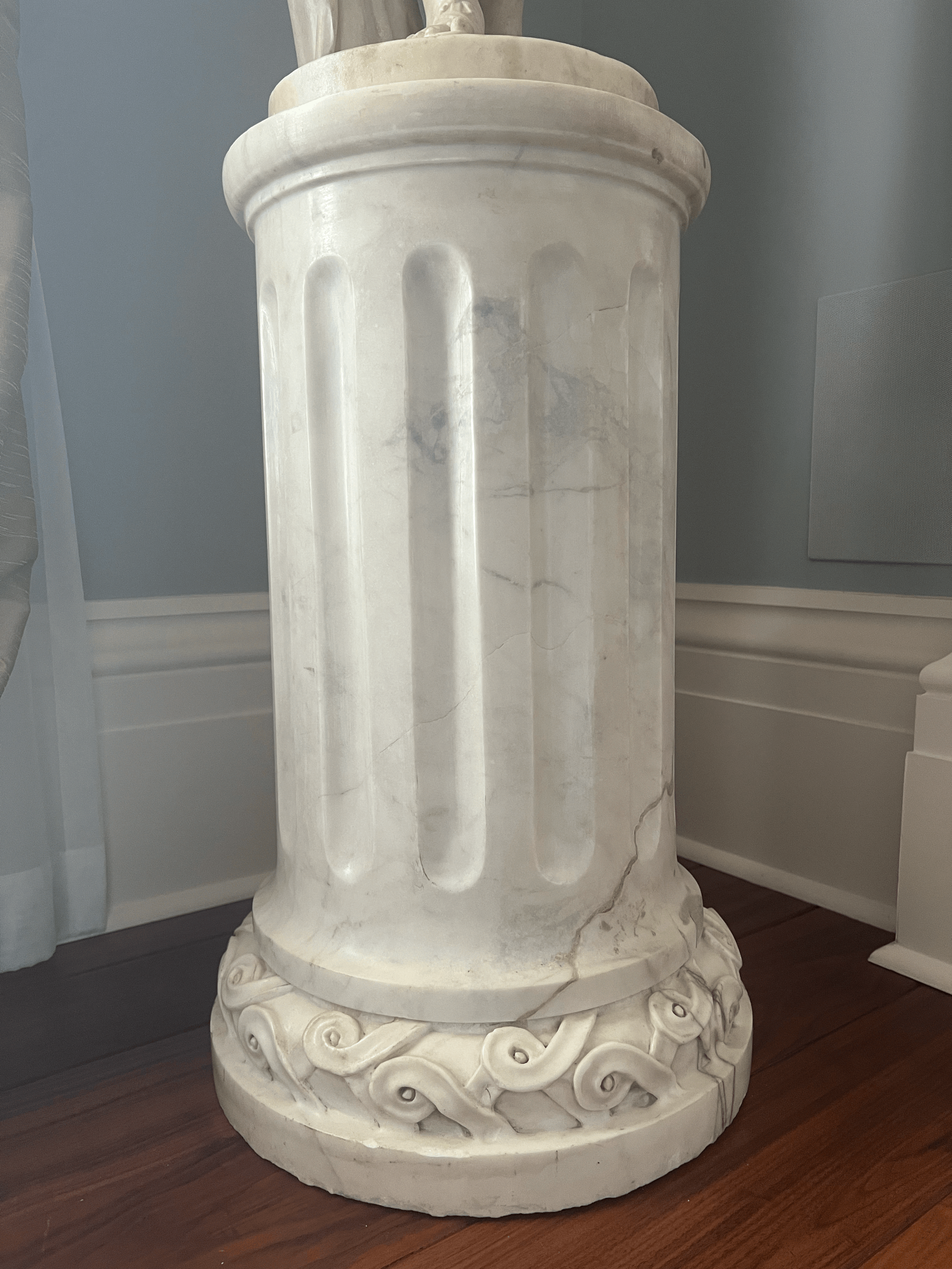 Pair of Italian Classical-Style White Marble Pedestals