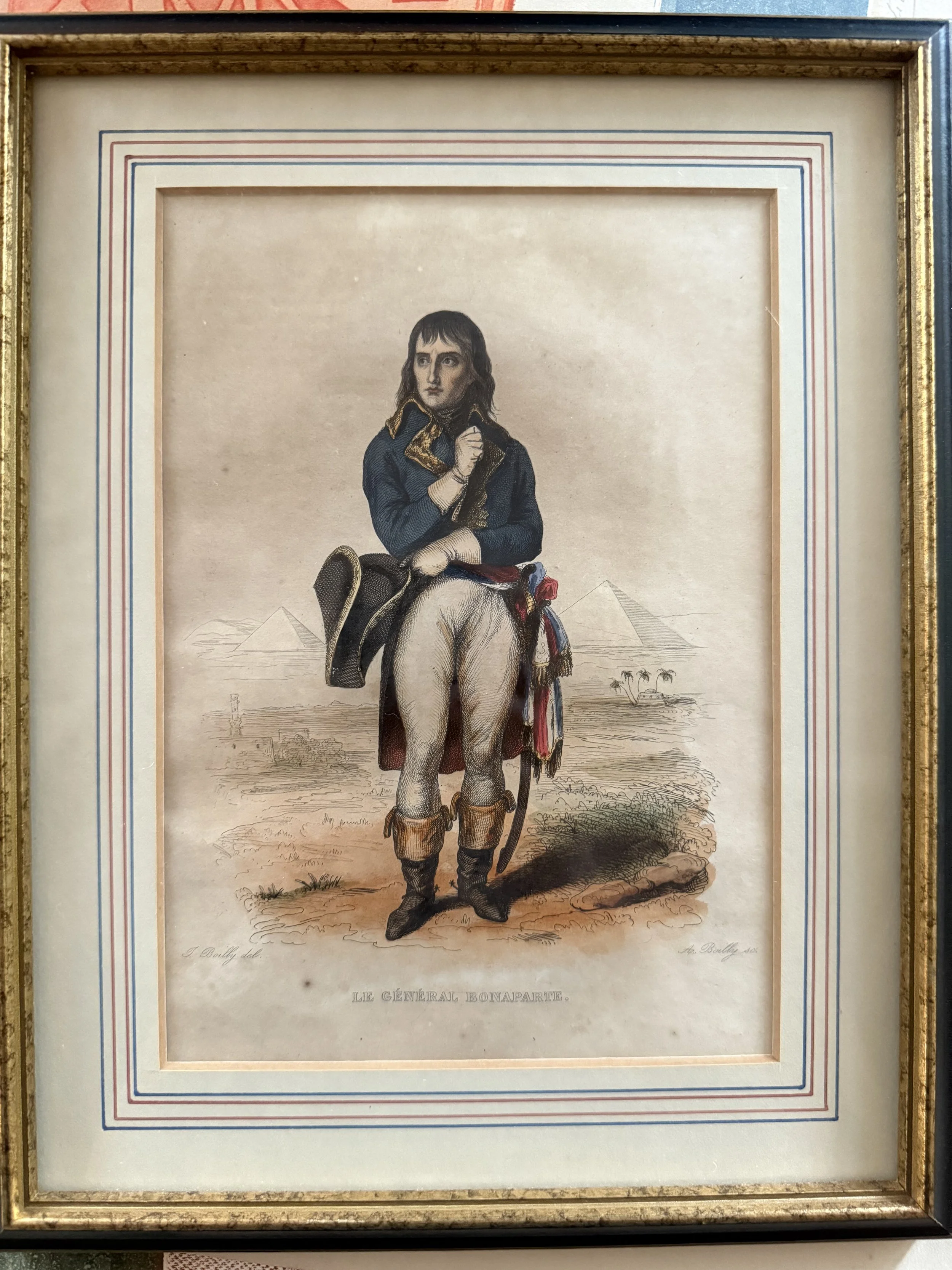 Hand-Colored Engraving of Napoleon Bonaparte by Alphonse Boilly (French, 1801-1867)