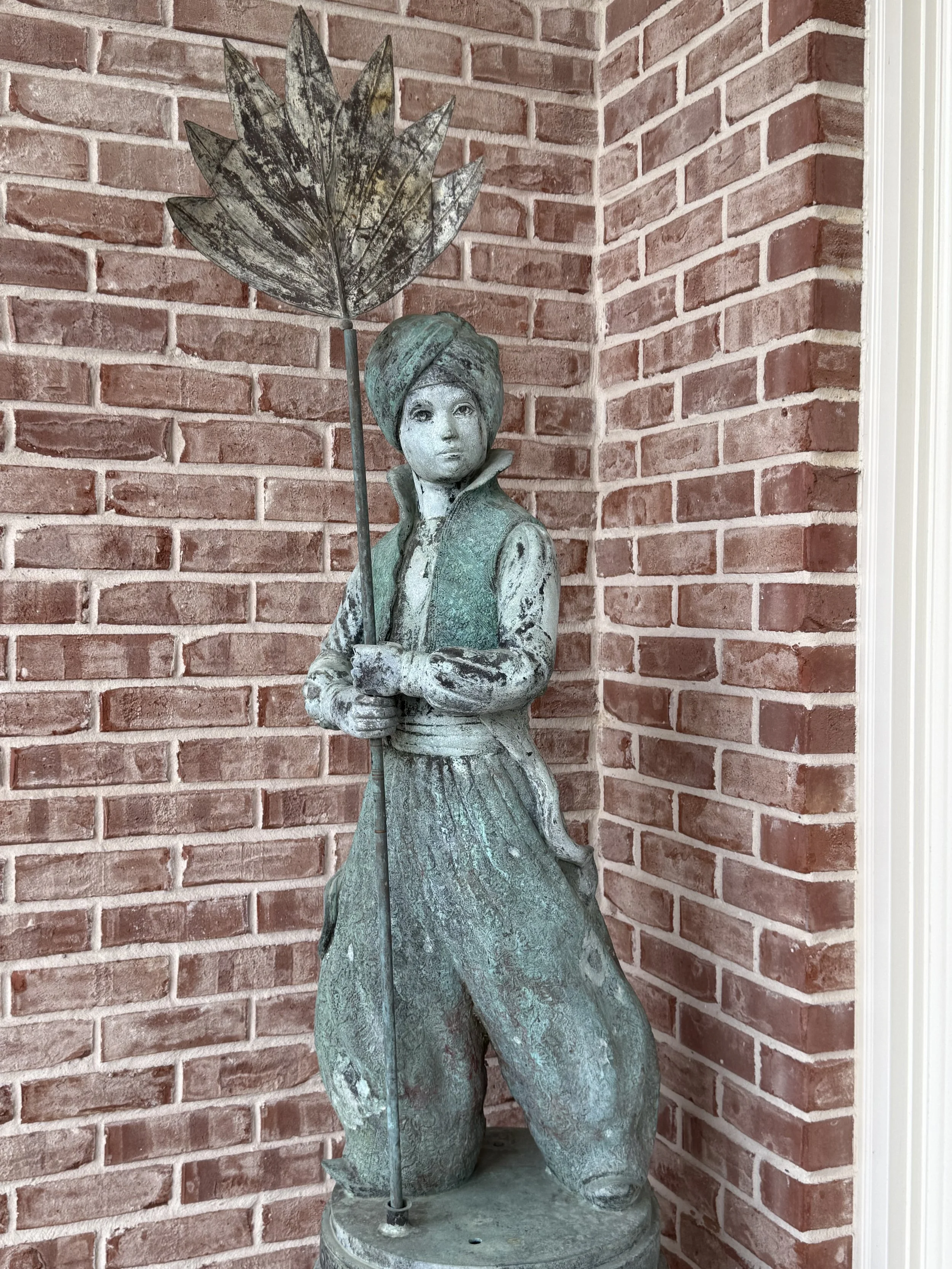 Pair of Continental Bronze Statues of North African Figures Holding Fans
