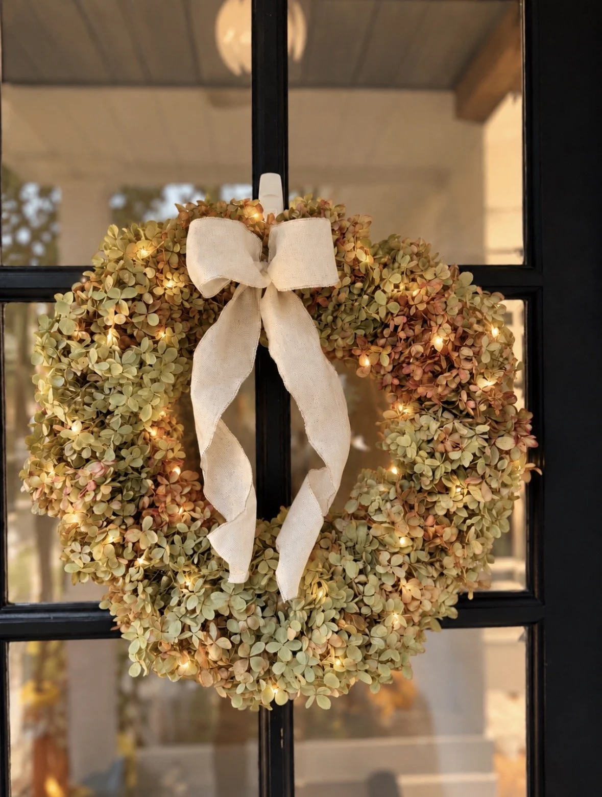 preserved hydrangea wreath