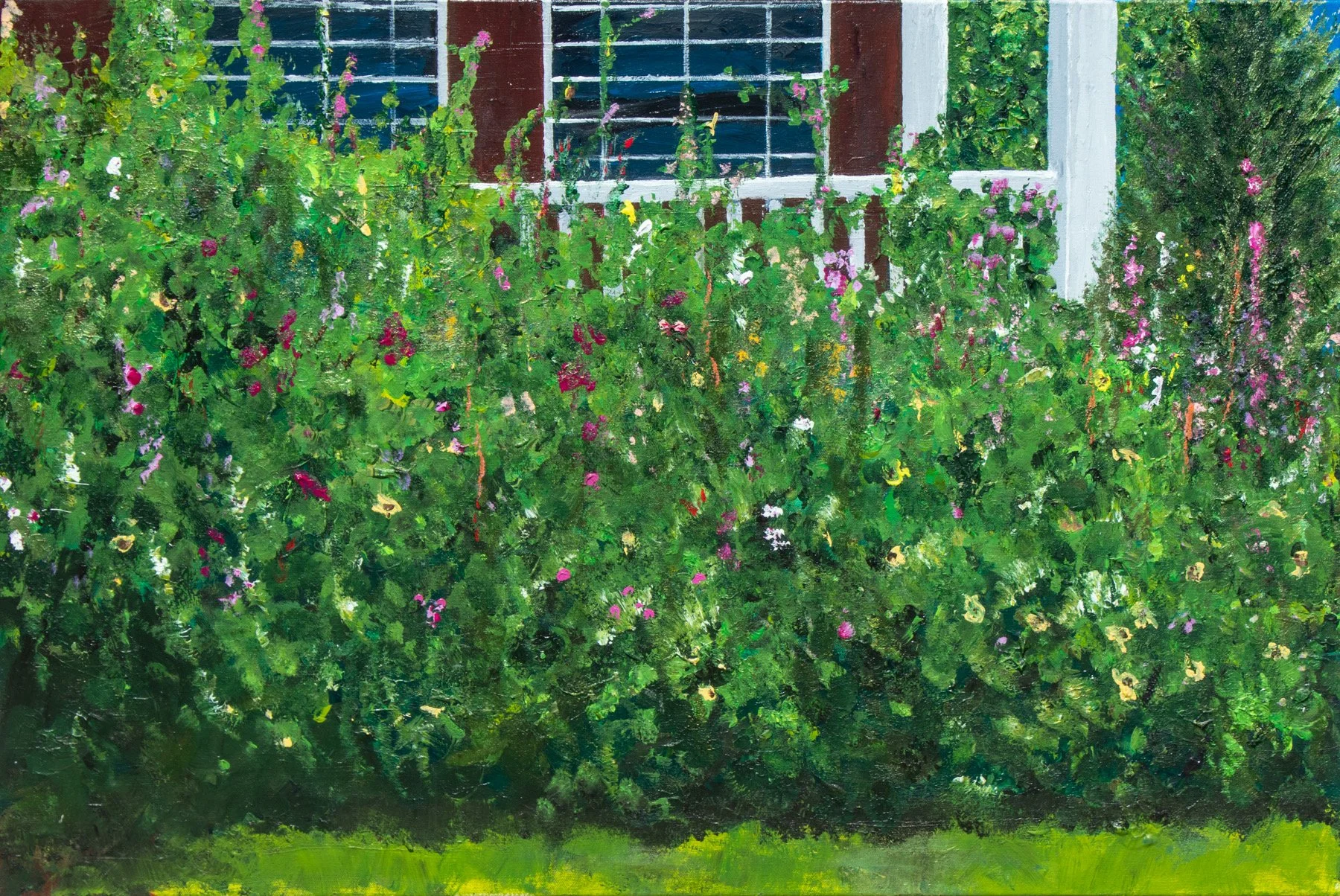 "Hollyhocks in the Afternoon"