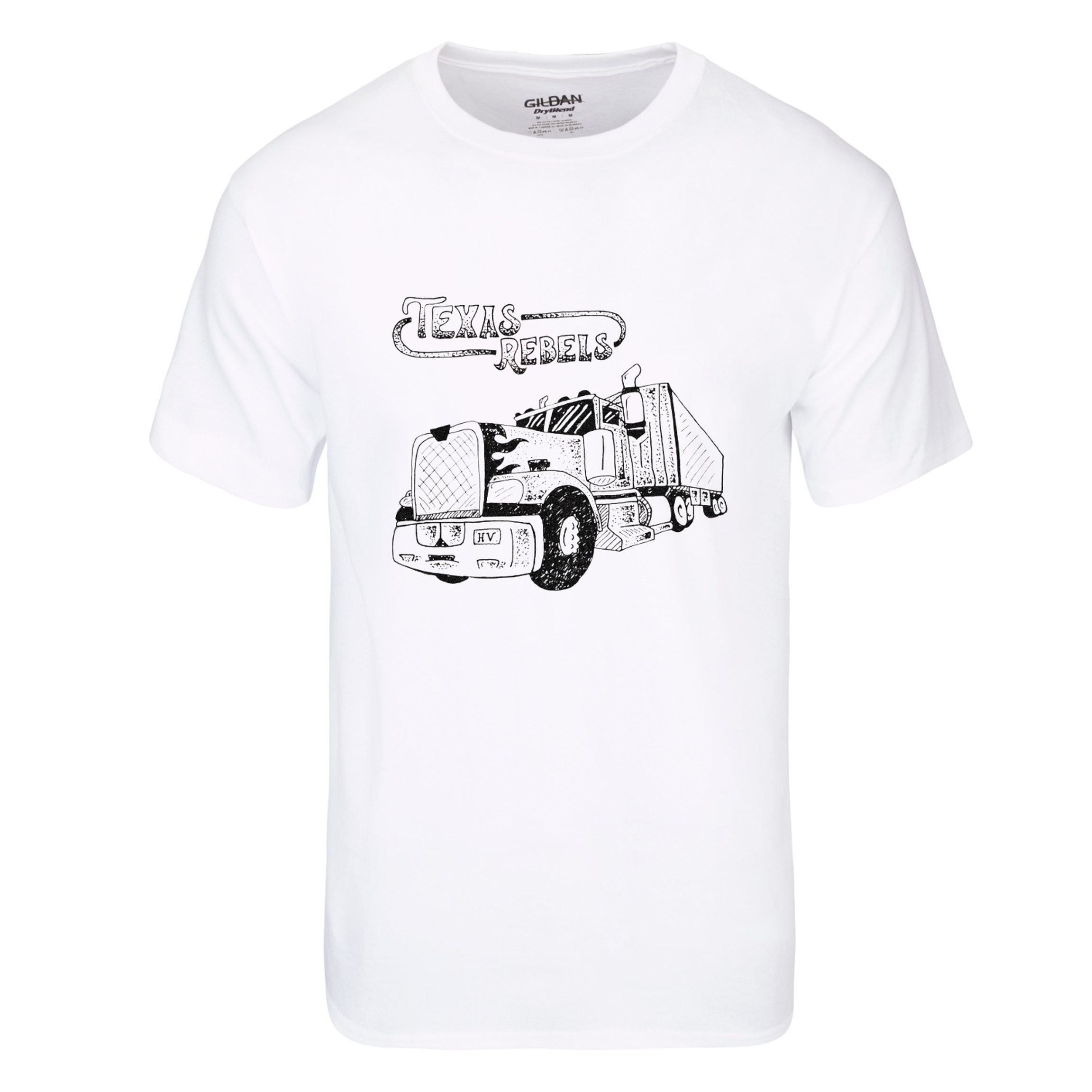 White Texas Rebels Truck Tee