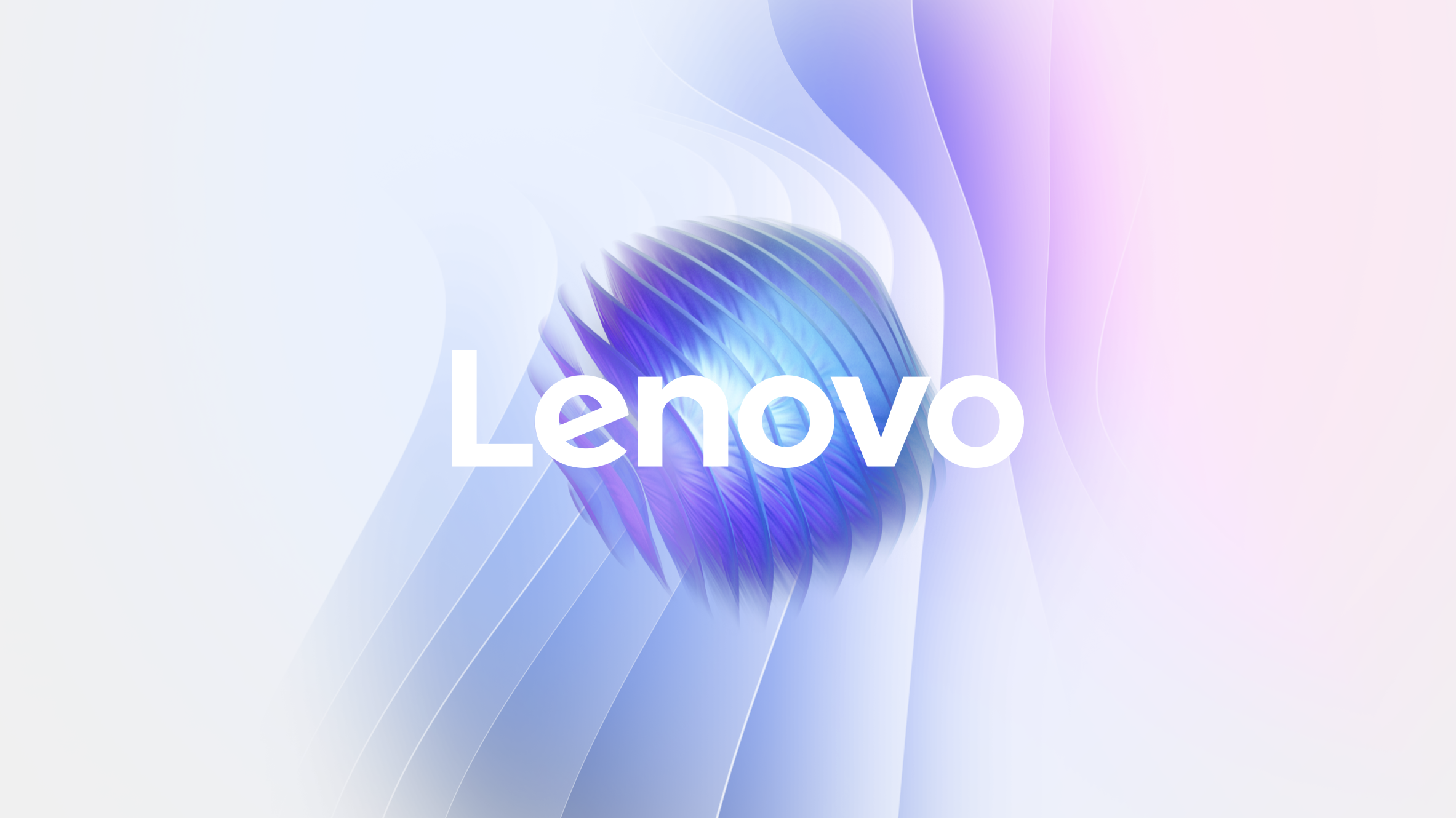 Abstract background with a blue and purple spherical shape and the word 'Lenovo' in white text