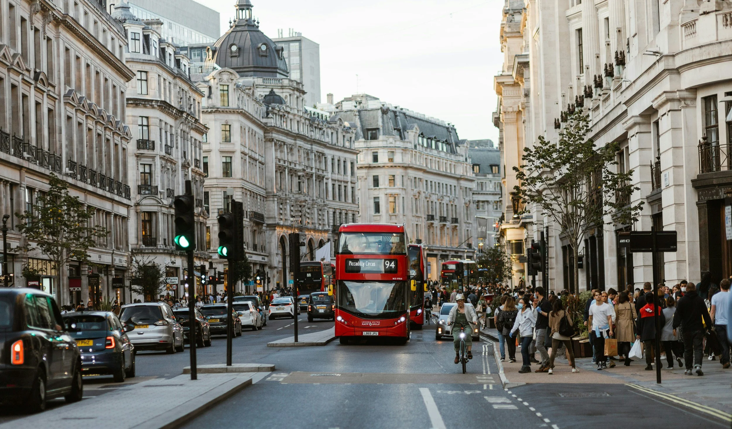 A double decker bus in Central London