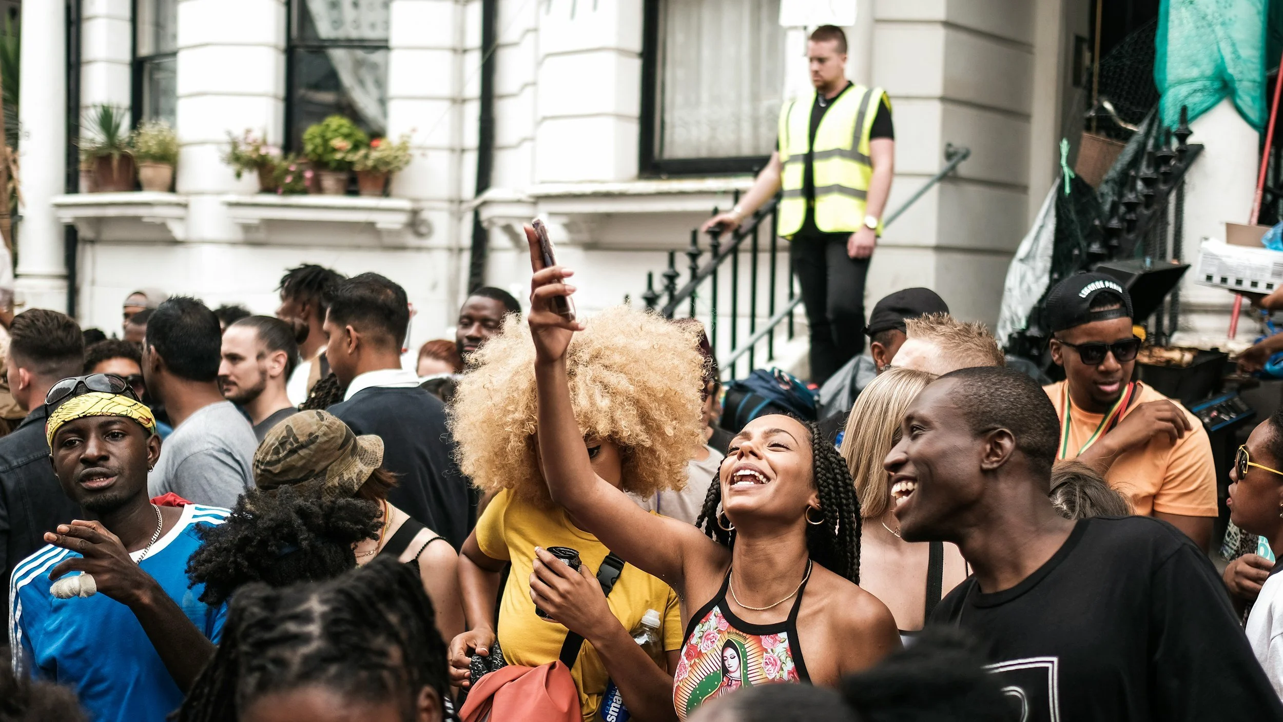 Londoners on the streets of Notting Hill Carnival