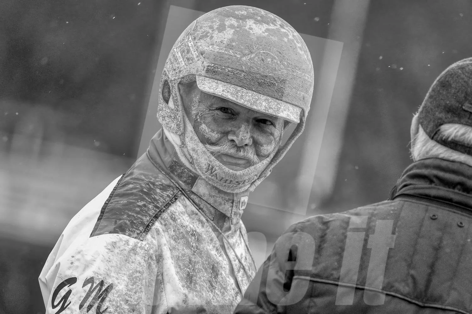 Gerhard Mayr, Trabrennfahrer und Trabrenntrainer bei einem Rennen in der Wiener Krieau.