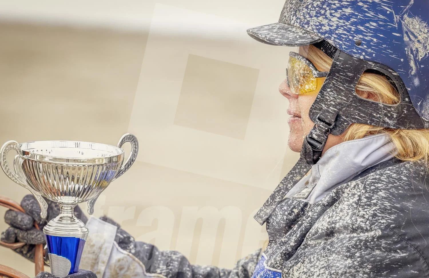 Trabrennfahrerin, Trabrennpark Krieau in Wien.