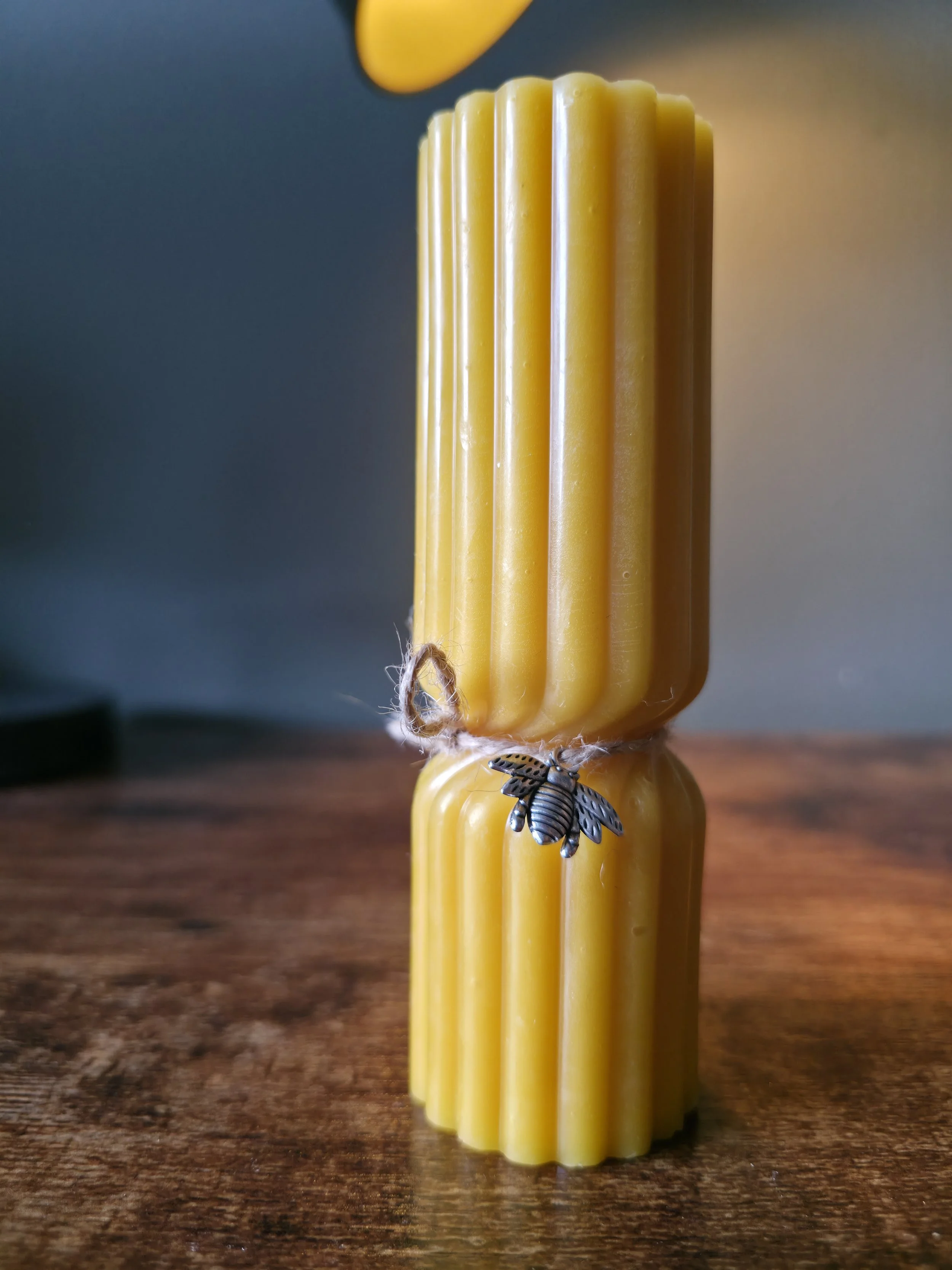 Twisted Beeswax Pillar Candle