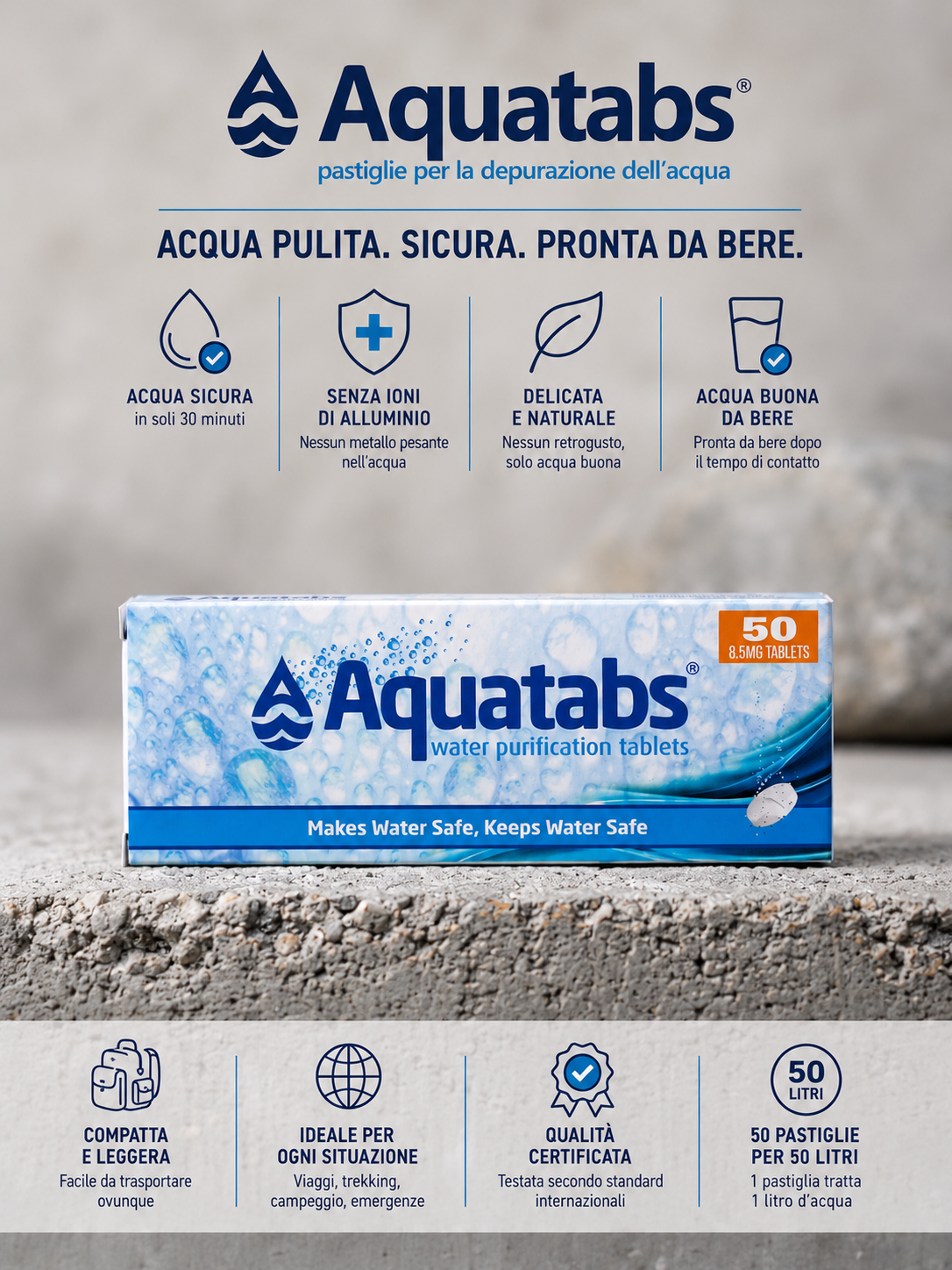 Aquatabs Water Purification Tablets