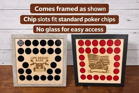 Custom Laser-Engraved Poker Chip Display