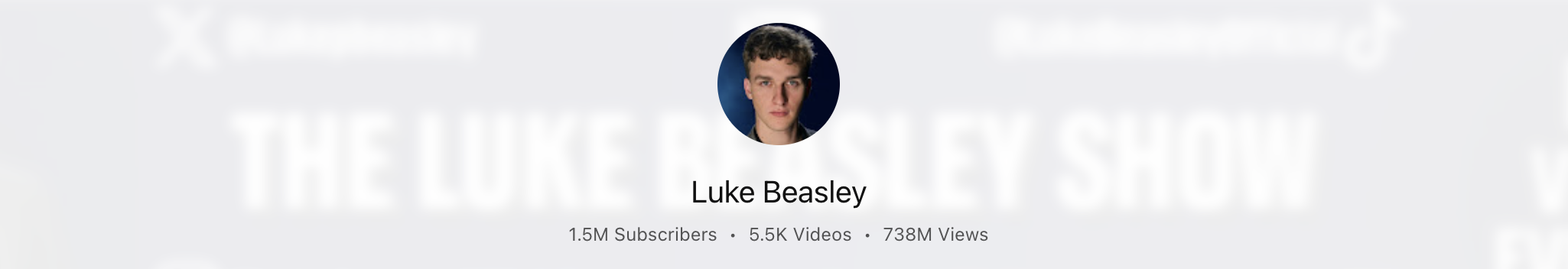 YouTube channel profile picture of a young man with short curly hair, a dark shirt, and a serious expression. The background is dark and blurred.