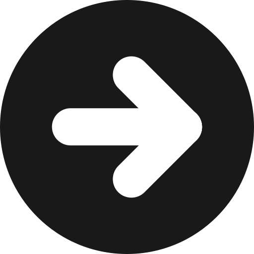 White right arrow symbol on a black circular background.