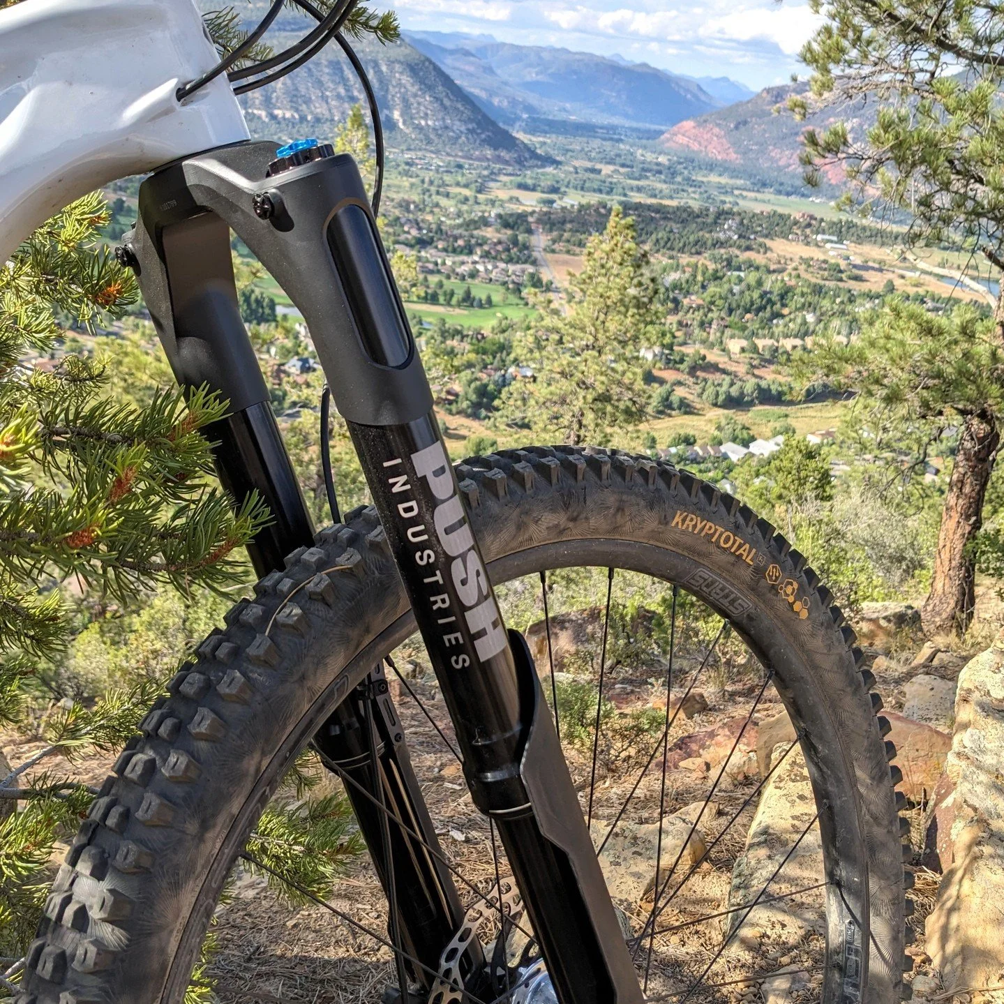 The updated PUSH 9.1 V2 is an interesting beast. The sub chamber "air spring" adjustment and orifice damper HBO unit make it unique in the world of coil sprung forks. 
#stillpuzzling #invertedforks #madeincolorado #ridgelaps