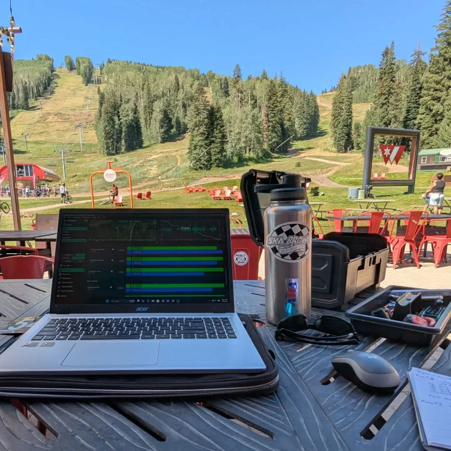 Good day of testing at Purgatory getting @cole_rides DH bike dialed.

Even spotted @christopher_grice turning laps in the dust. Perhaps getting a preview for the @mountainstatescup series finale? 🤔

The limiting factor for tuning was the stock Marzo